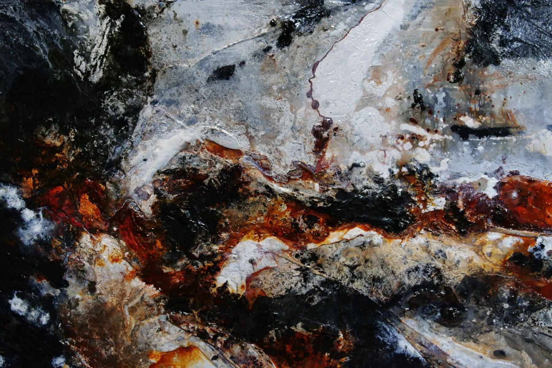 Rust and Pepper 240cm x 100cm Black Brown Textured Abstract Canvas Wall Art - Modern Home Decor for Living Room, Bedroom & Office