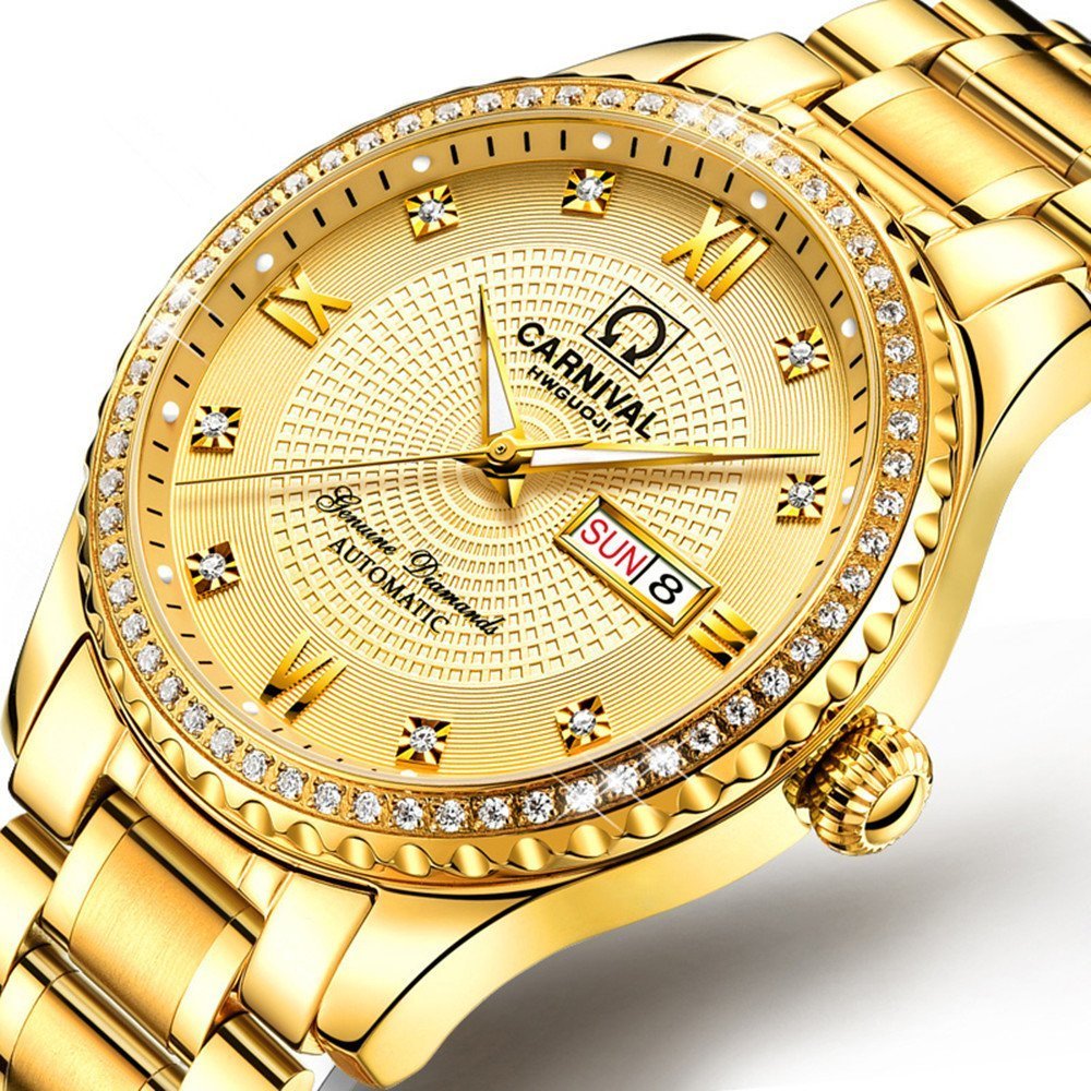 Premium Automatic Dress Watches for Men & Women - Gold & Silver Stainless Steel Couple Watch Set (His & Hers) - Perfect for Weddings, Anniversaries & Formal Occasions