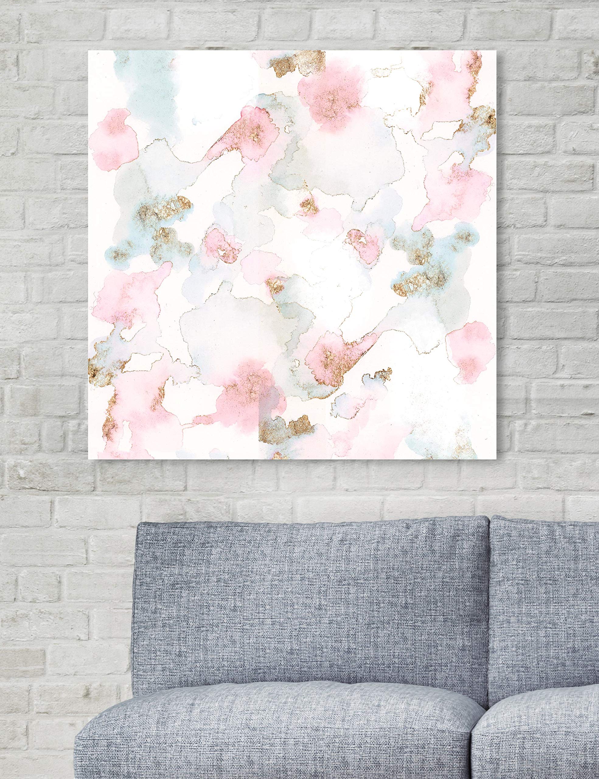 Abstract Wall Art Canvas Prints 'Romantica Wilderness' by Oliver Gal - 24x24 Inch Pink & Gold Modern Home Decor | Perfect for Living Room, Bedroom & Office Wall Decor