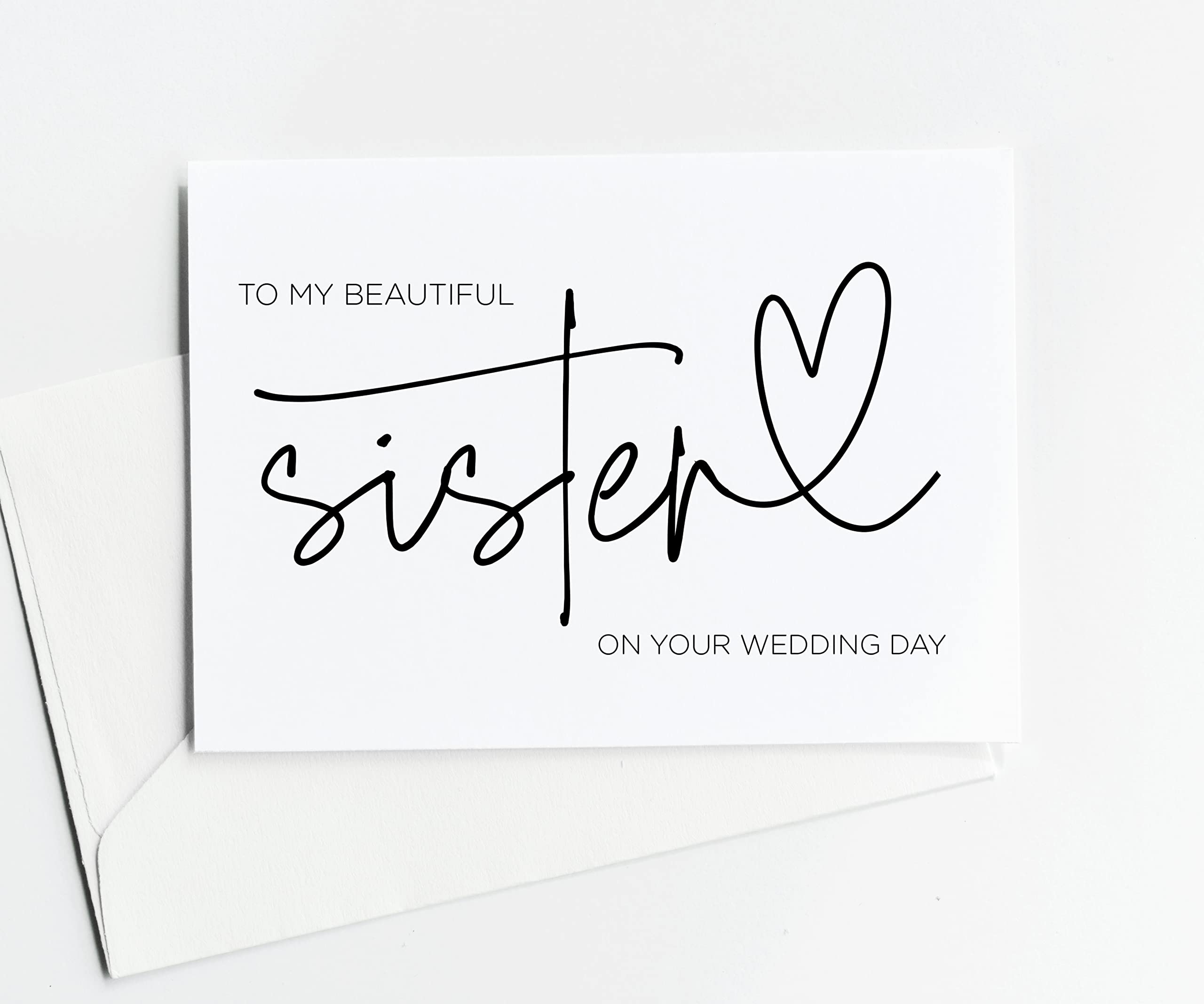 Sister Wedding Day Card - Bride Gift from Siblings for Special Occasions