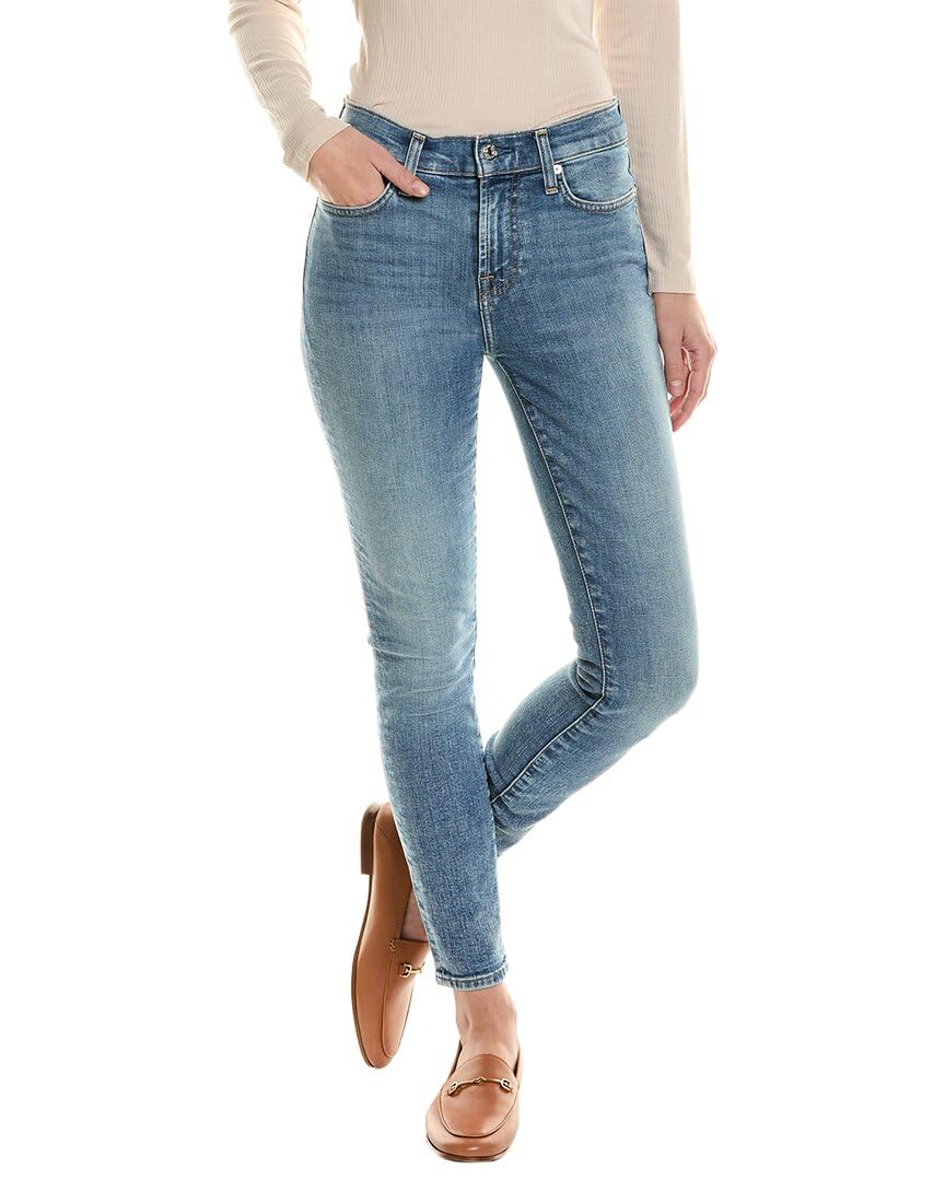 7 For All Mankind Women's Ankle Skinny Jeans - Stretch Denim Pants for Women, High Waist Slim Fit Jeans | Perfect for Casual Wear, Office & Night Out