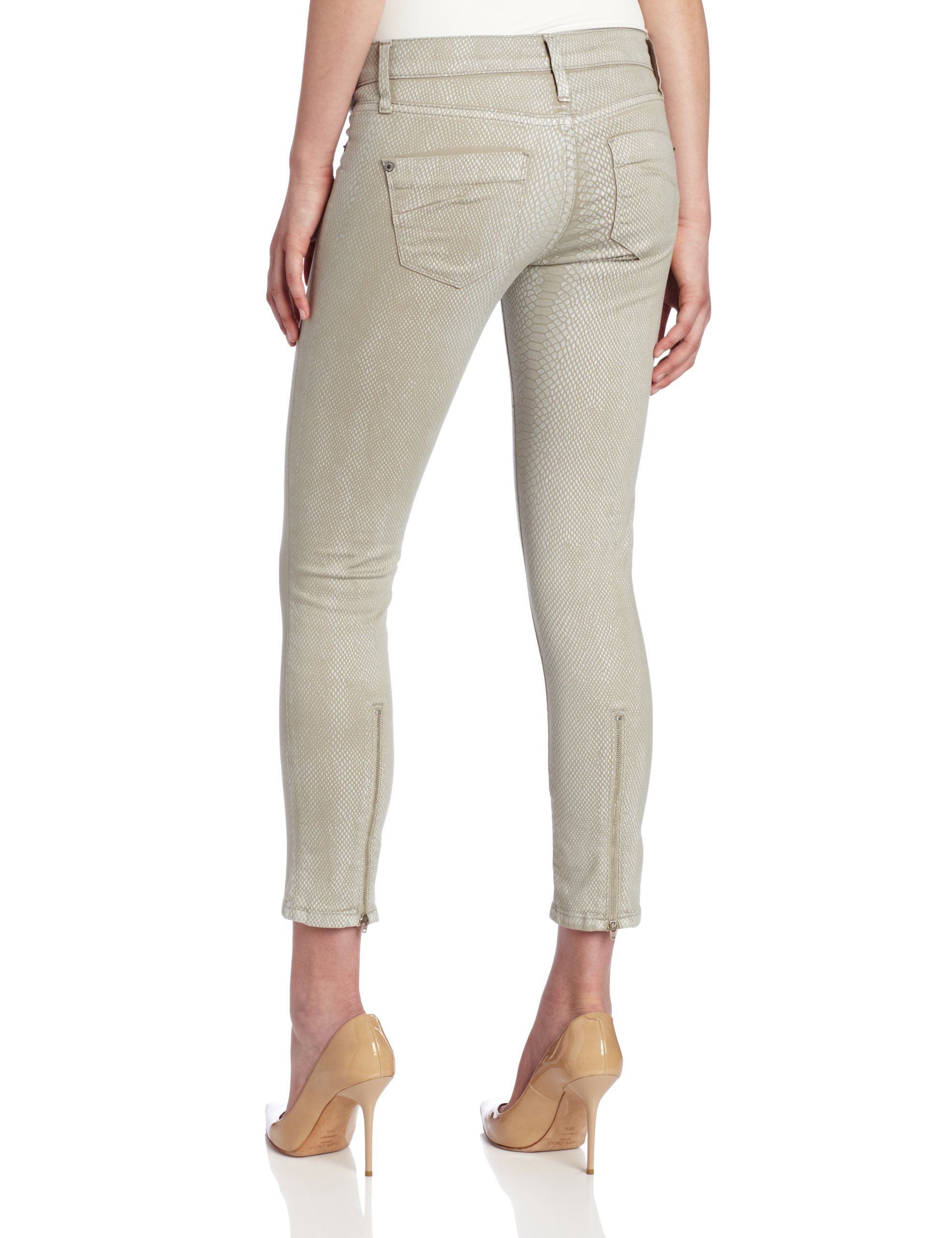 James Jeans Women's Zoe High Waist Skinny Jeans in Chamoisee Snake Print - Trendy Stretch Denim Pants for Casual Wear & Night Out