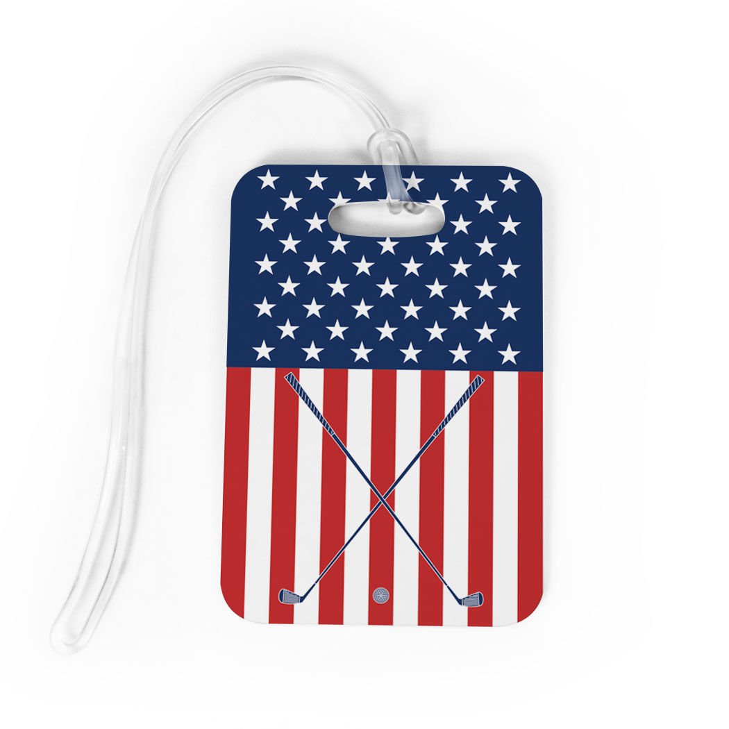 ChalkTalkSPORTS Golf Luggage & Bag Tag - Personalized Golf Bag ID Tag for USA Golfers with Standard Lines on Back - Perfect for Travel, Tournaments & Club Identification