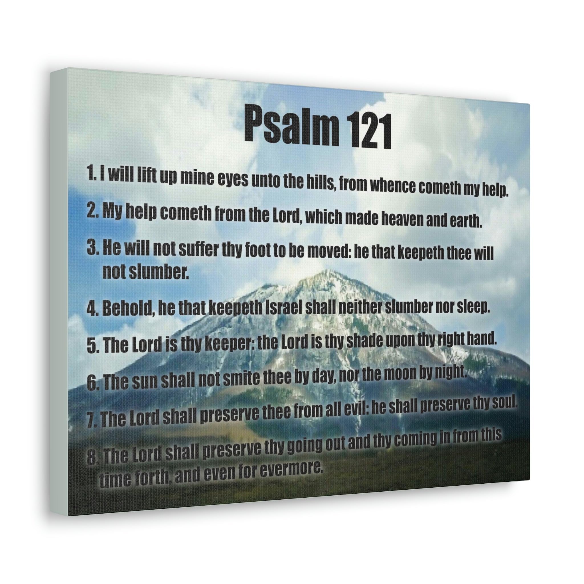 Christian Bible Verse Canvas - Psalm 121 'God Watches Over You' Scripture Wall Art - Inspirational Religious Home Decor for Living Room, Bedroom & Church