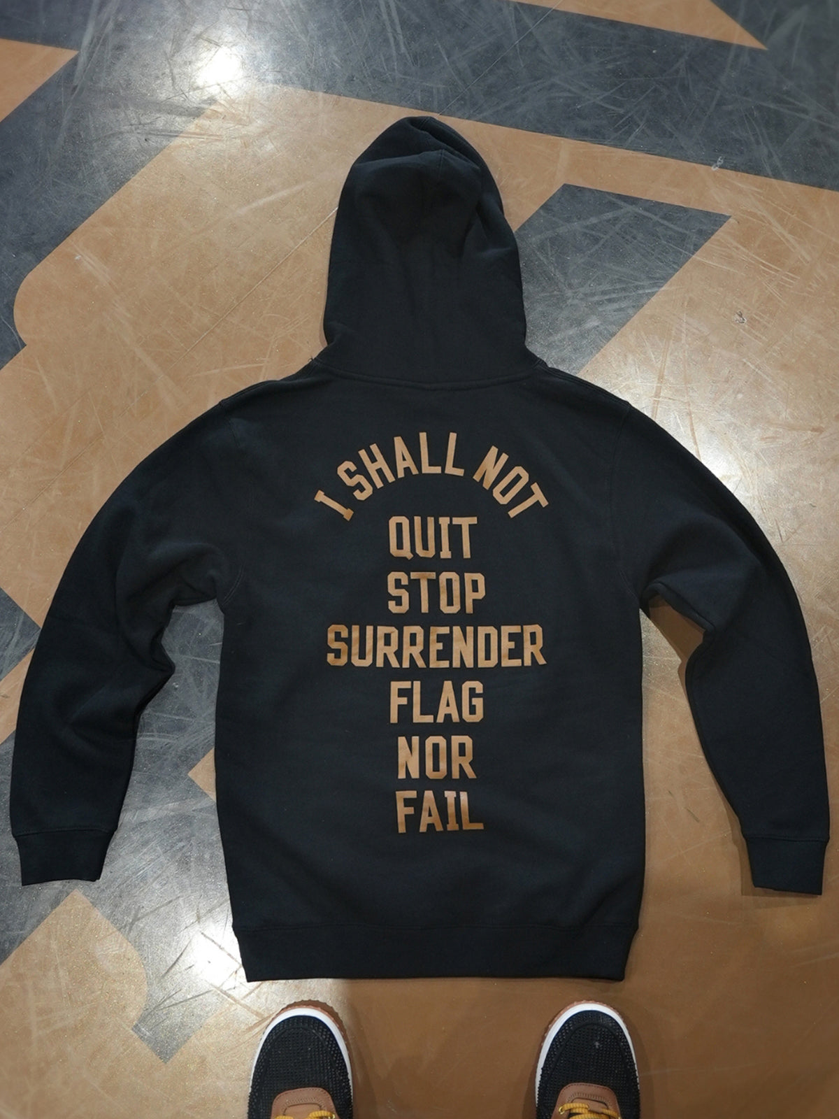 ANTHEM HOODIE - Black & Brown Pullover Sweatshirt for Men & Women | Cozy Casual Wear for Street Style, Gym, and Outdoor Activities