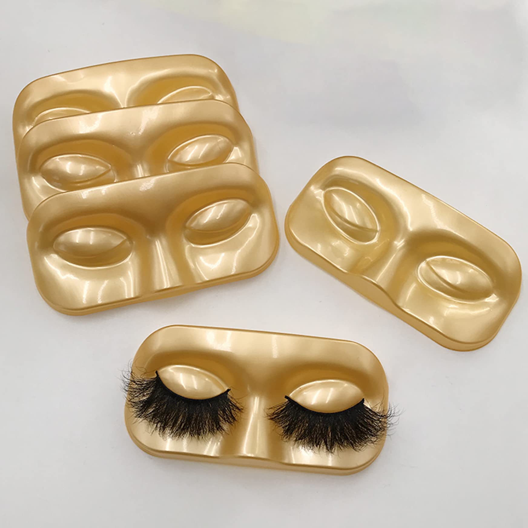10Pcs Face-Shaped Eyelash Trays - Durable PVC Eyelash Storage Case & Empty Lash Packaging Box for False Eyelashes | Portable Makeup Organizer for Salon, Travel & Professional Use