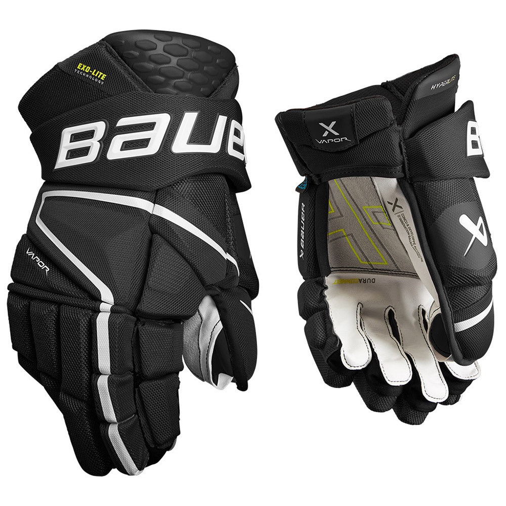 Bauer Vapor HyperLite Intermediate Ice Hockey Gloves - Lightweight Protective Gear for Youth & Adult Players - Perfect for Practice, Games & Training Sessions