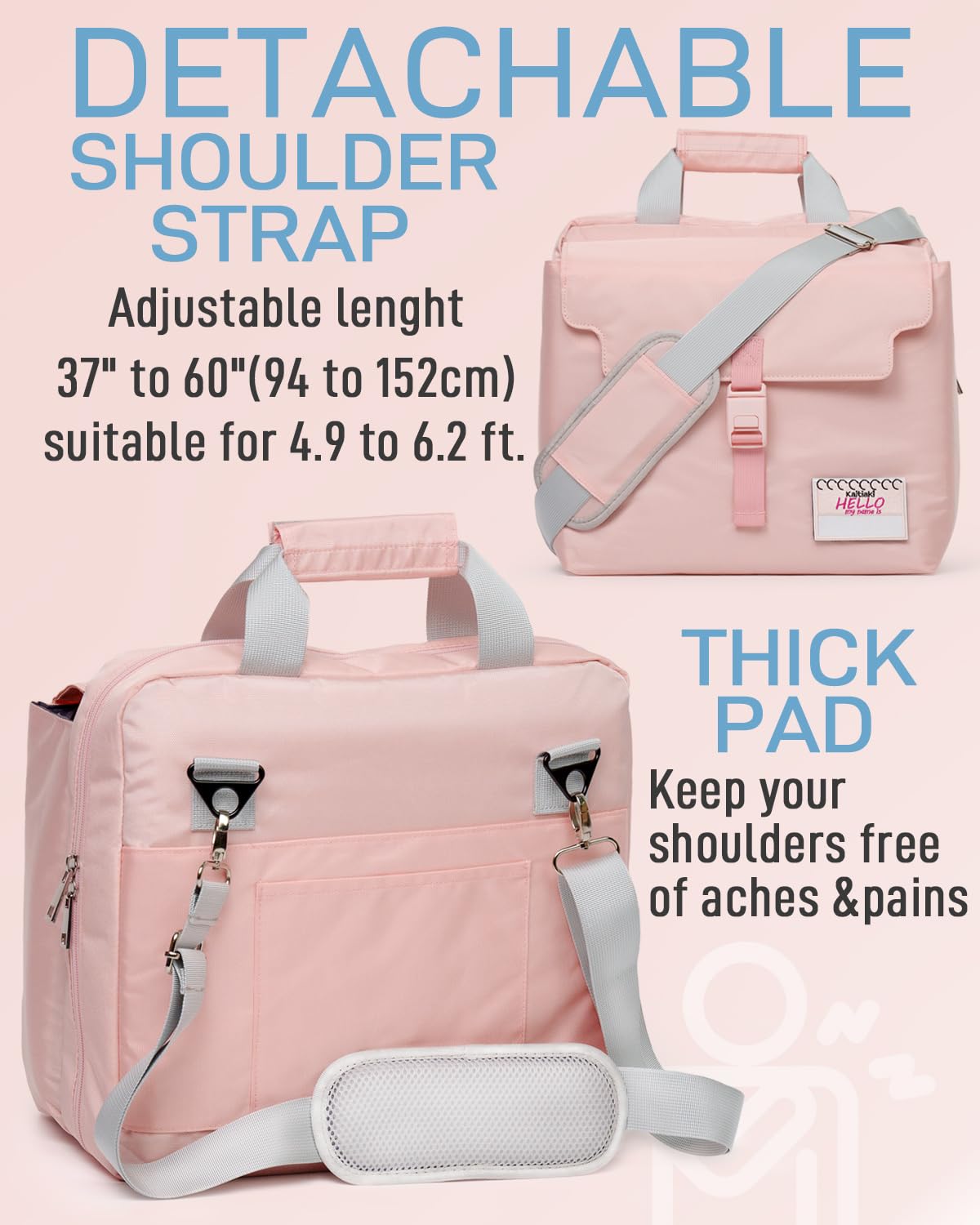 3 Ring Zipper Binder 2 Inch - Large O-Ring Organizer Binder with Handle & Adjustable Shoulder Strap, 14-Inch Laptop Pocket for Chromebook - Pink School & Office Supplies for Students, Teachers & Professionals