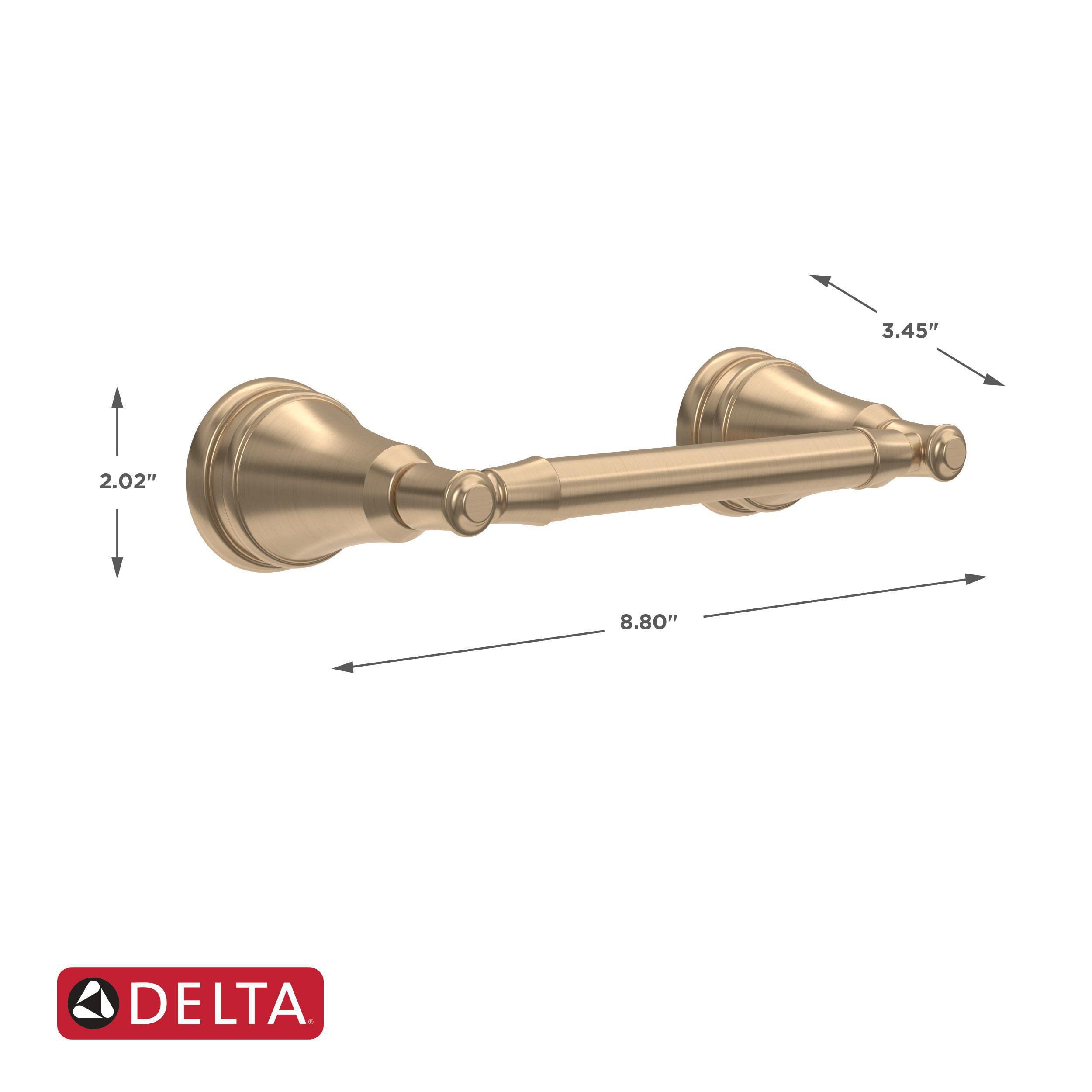 Delta Mylan (1-Pack) Champagne Bronze Wall Mounted Toilet Paper Holder - Adjustable Pivoting Tissue Roll Rod for Bathroom Organization | Stylish Gold Bathroom Accessories for Home, Hotel & Office Use