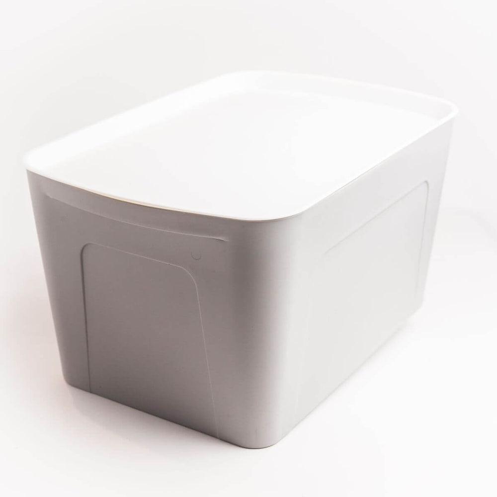 34L Plastic Storage Box with Lid - Durable & Stackable Organizer for Home, Office, Closet - Perfect for Toys, Clothes, Seasonal Items & More