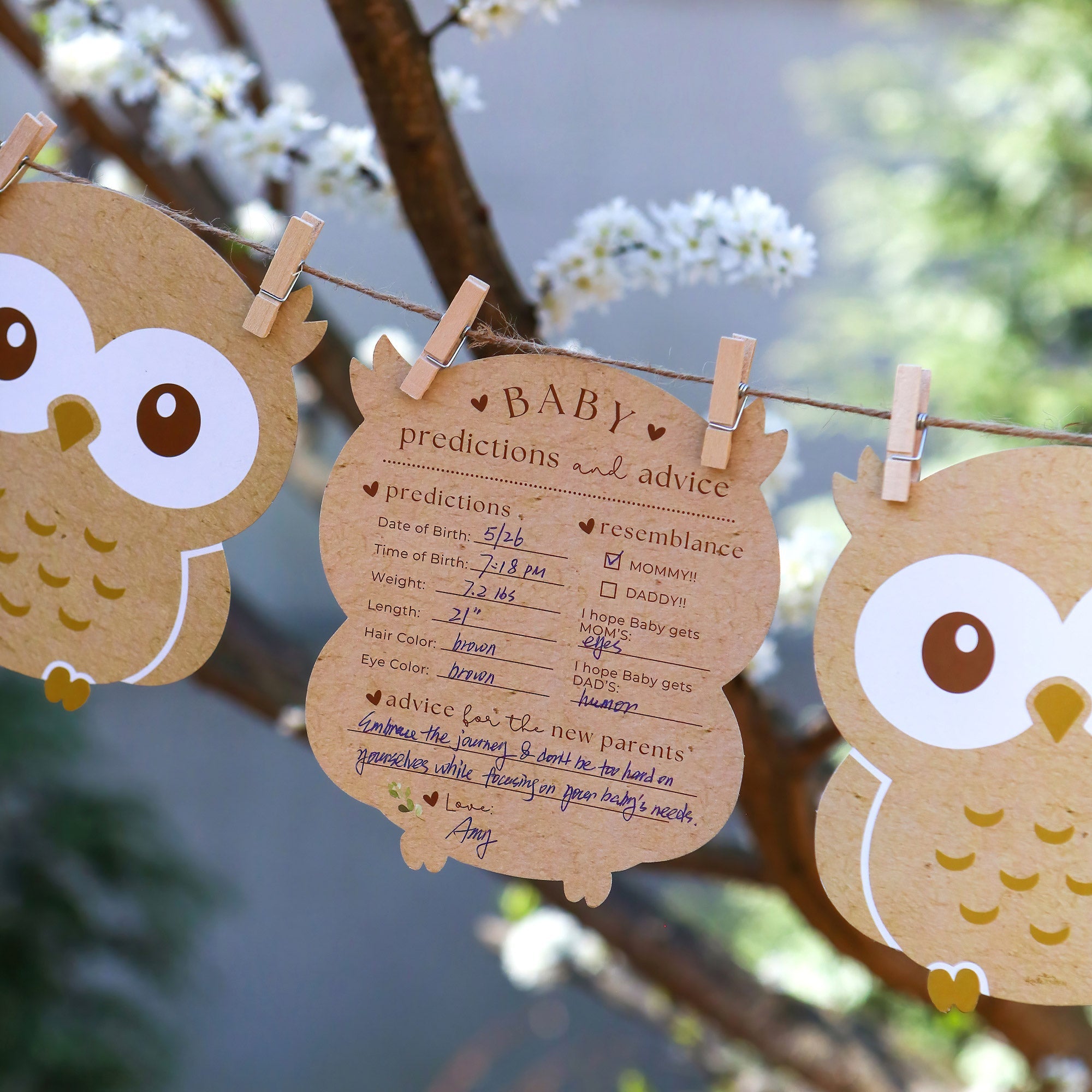 Woodland Baby Shower Advice Cards Set - 40 Pack Blank Greeting Cards with Envelopes for Wishes & Messages - Perfect for Baby Showers, Gender Reveals & New Parent Gifts