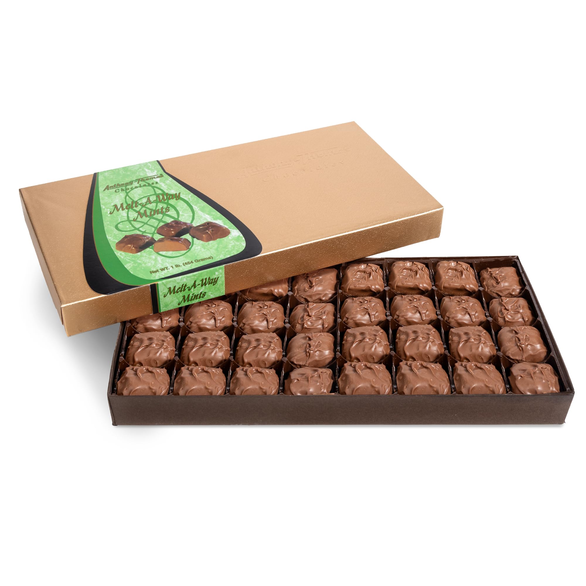 Anthony Thomas Melt-A-Way Mints - Creamy Milk Chocolate with Mint Centers (32 Count) - Perfect for Office Treats, Gift Baskets & After-Dinner Desserts