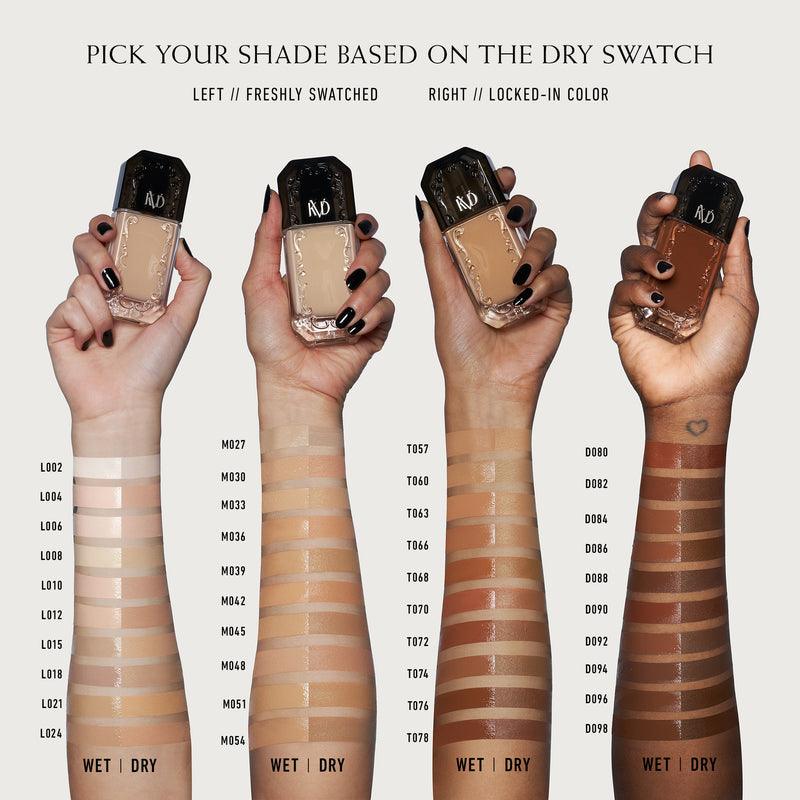 KVD Beauty Good Apple Full Coverage Transfer-Proof Vegan Serum Foundation - Light 015 - Long-Lasting Flawless Makeup for All-Day Wear | Perfect for Work, Parties & Special Events