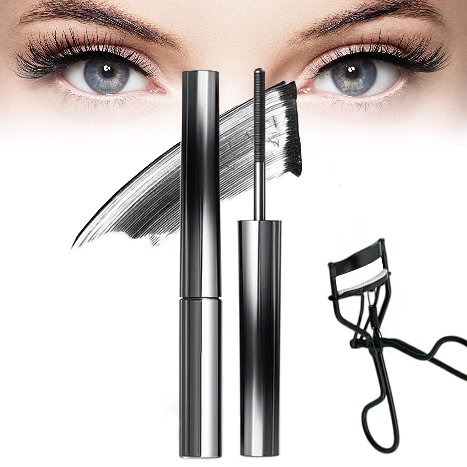 Judy 3D Curling Eyelash Mascara - Waterproof, Lengthening & Volumizing Iron Brush Mascara for Natural Look | Long Lasting Bristle-Free Formula (1PC) | Perfect for Daily Wear, Night Out & Special Occasions