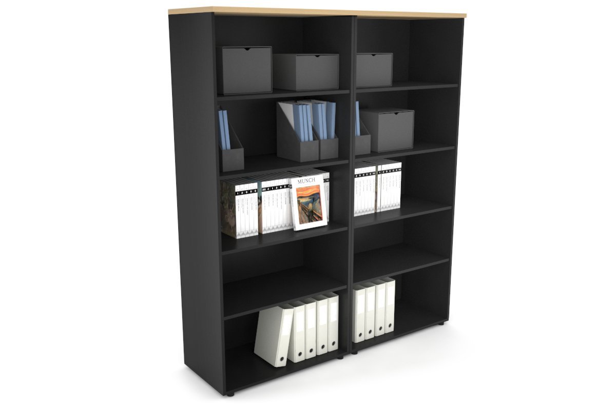 Large Open Bookcase - 1600W x 1870H x 450D - Modern Bookshelf for Home Office, Living Room & Library Storage - Heavy Duty Wooden Shelving Unit for Books, Decor & Organizing