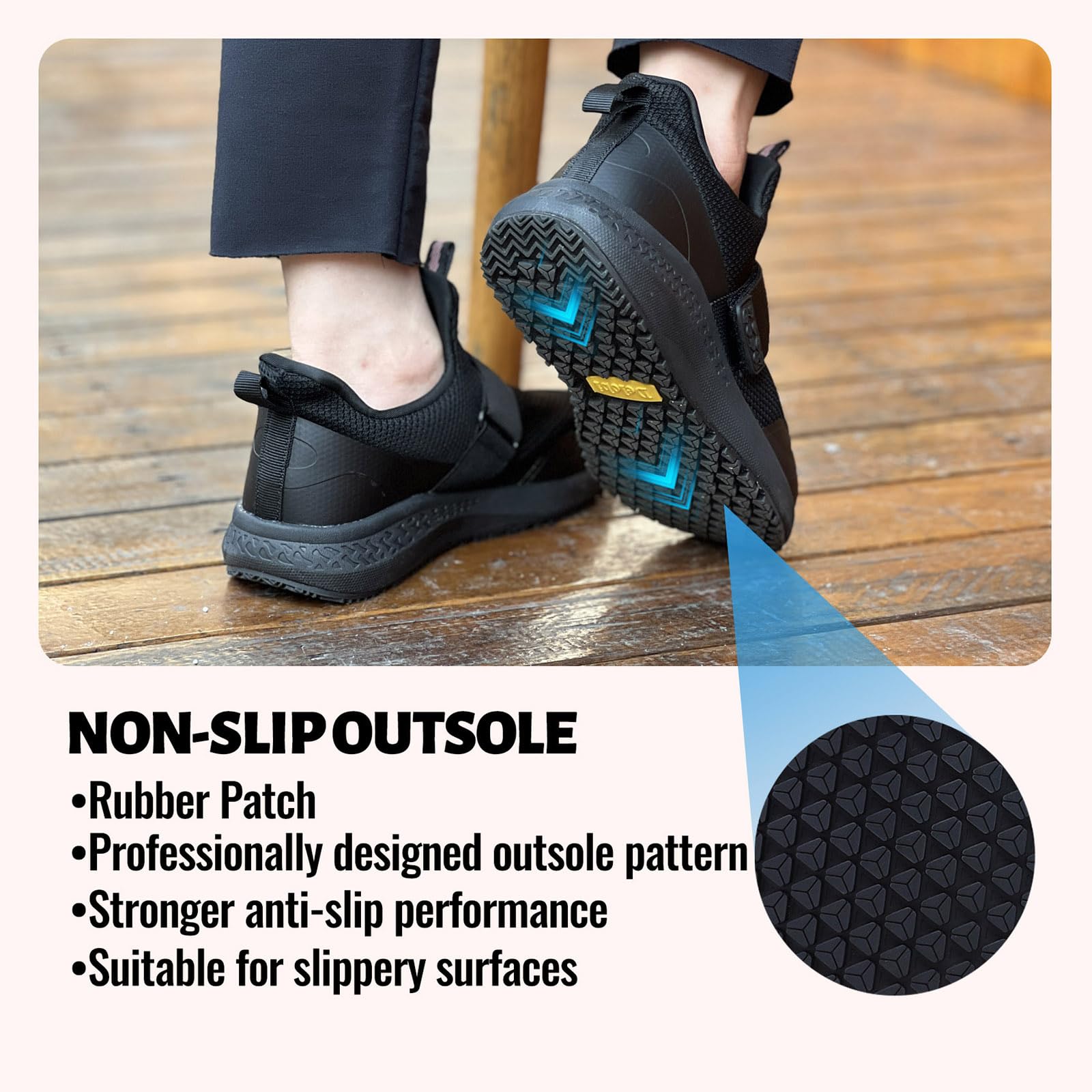 Non-Slip Work Shoes for Women - Slip Resistant Waterproof Kitchen Chef Shoes | Comfortable Lightweight Restaurant Sneakers for Walking & Standing All Day | Perfect for Food Service, Hospitality & Healthcare Workers