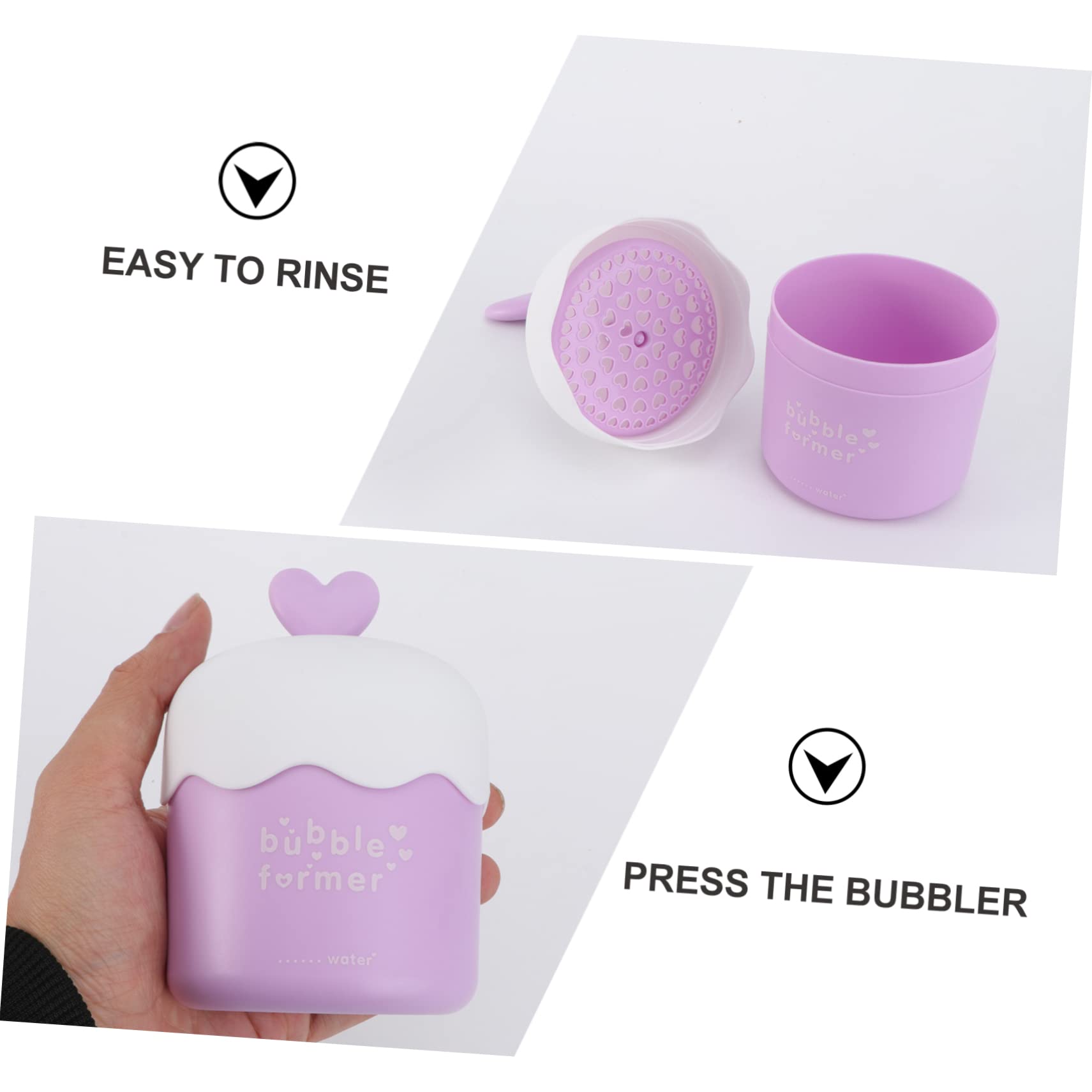Zerodeko 3-Pack Bubble Machine Foam Dispenser - Facial Cleansing Tool & Body Wash Cup for Kids | Purple PP Foam Maker | Perfect for Spa Days, Bath Time & Gentle Face Washing