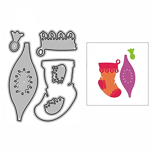 Christmas Sock Ornament Metal Paper Cutting Dies - DIY Scrapbooking Stencils for Holiday Cards, Photo Albums & Embossing Crafts - Perfect for Xmas Decorations, Gift Wrapping & Handmade Greeting Cards