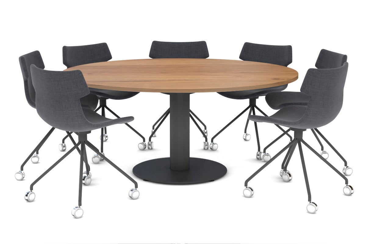 Premium XL Round Conference Table with Sapphire Disc Base - 1500mm (59