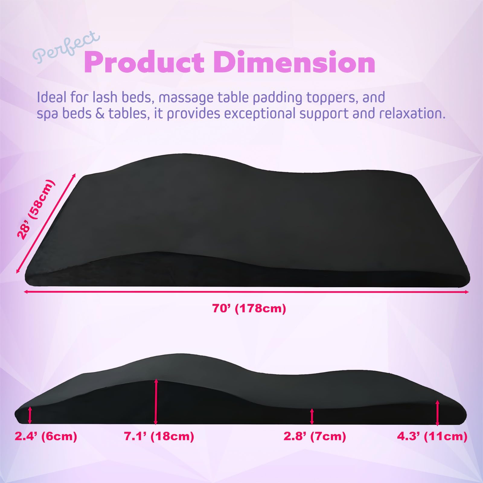 Premium High-Density Foam Lash Bed Topper with Soft Plush Cover - 28