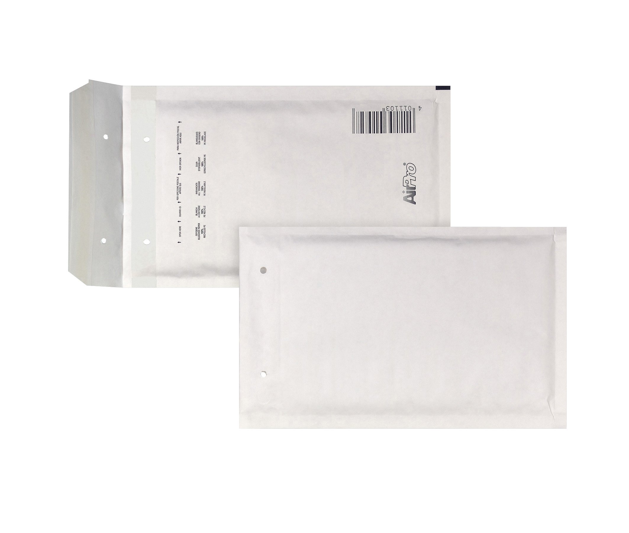 Bong AirPro W 1 12209 Self-Sealing Kraft Bubble Mailers - 80gsm Air Cushioned Envelopes with Peel & Stick Closure (200 Pack, White Polyethylene) - Perfect for Shipping Small Items, Ecommerce Packaging & Document Protection