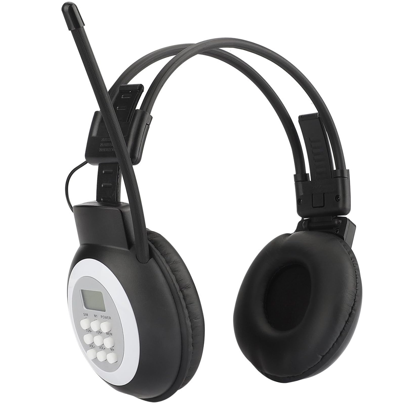 ZHIWHIS FM Portable Radio with LCD Display - Stereo Over-Ear Foldable Headphones, Wireless/Wired Walkman for Walking, Running, and Conference Use - Operated by 2 AA Batteries (Model ZWS-308) | Perfect for Outdoor Activities, Commuting, and Office Meetings