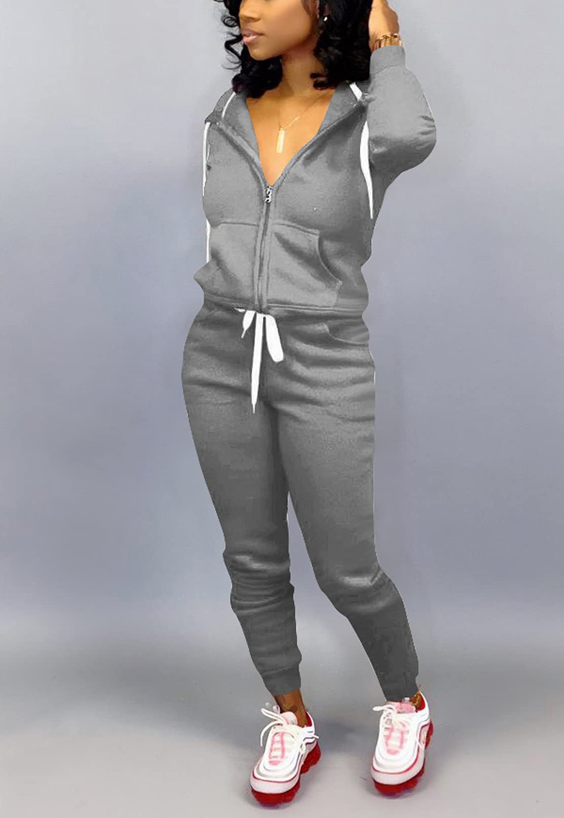 Mrskoala Women's 2-Piece Tracksuit Set - Soft Sweatpants & Hoodie Jogging Suit for Workout, Lounge & Running with Pockets - Perfect for Gym, Yoga & Casual Wear