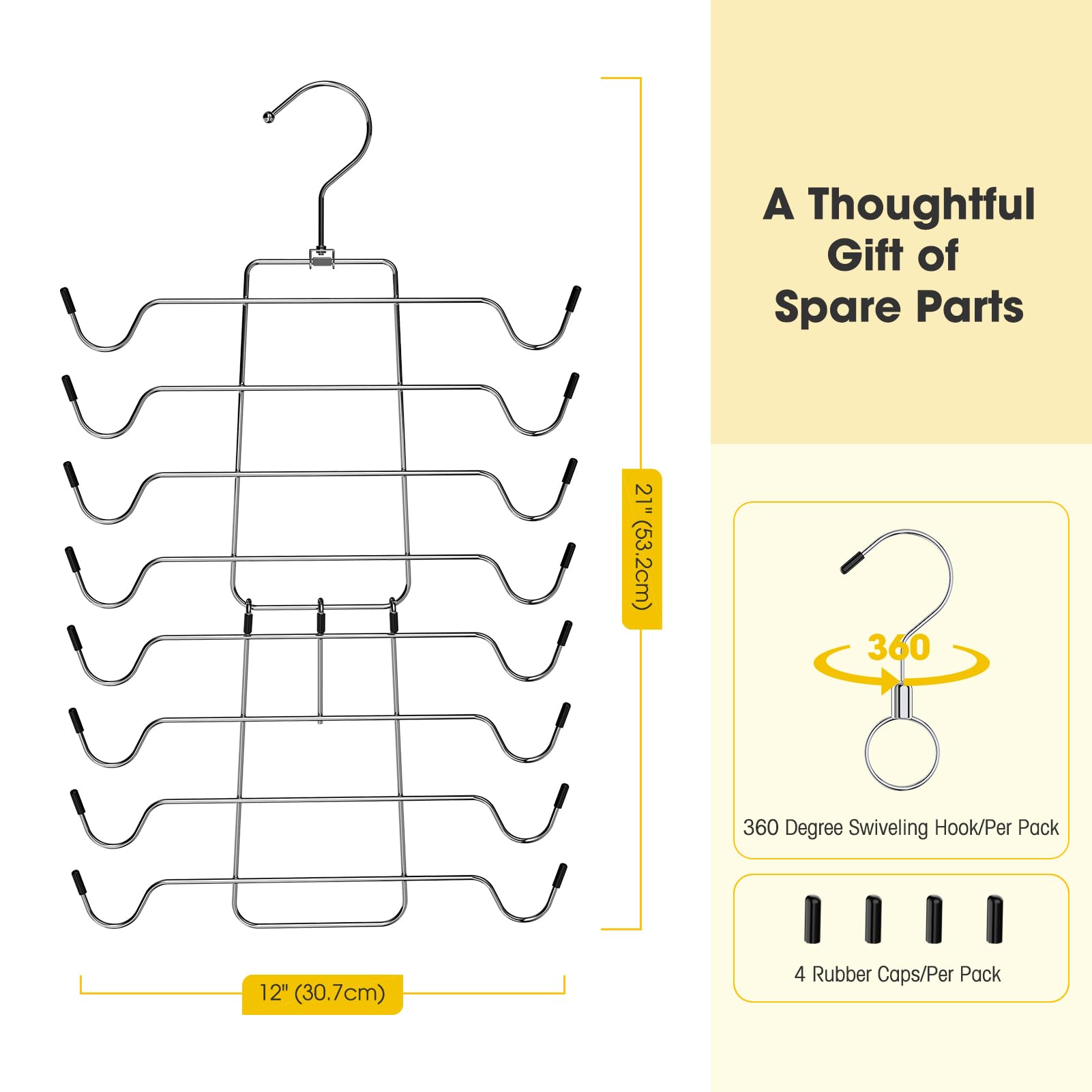 2 Pack Bra & Tank Top Hangers - Space Saving Closet Organizers for Sports Bras, Camisoles, Swimsuits & Accessories | Durable Silver Metal Hooks for Bedroom, Bathroom & Travel Storage Organization