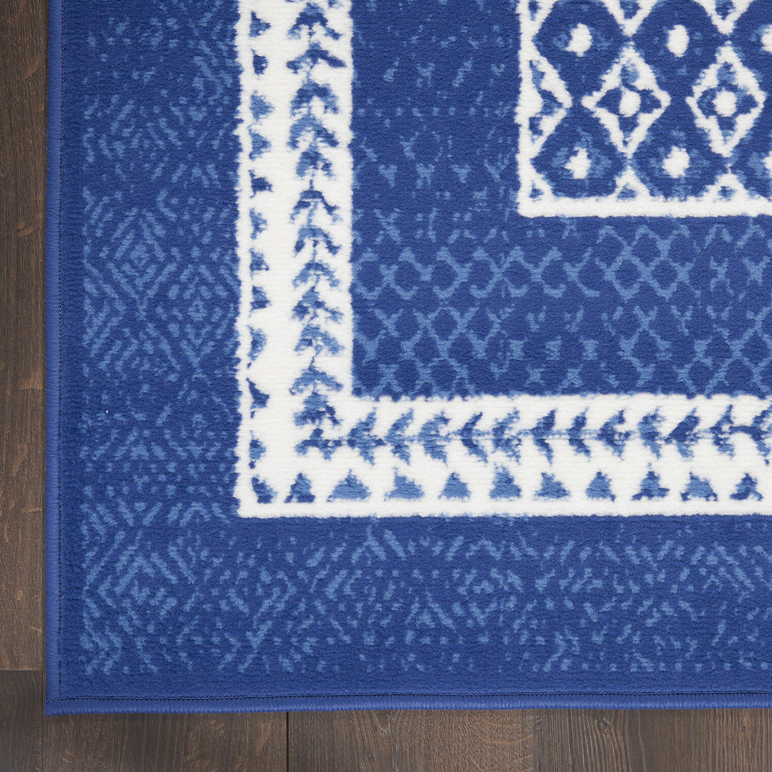 Nourison Whimsicle Geometric Navy 7' x 10' Area Rug - Easy to Clean, Non-Shedding, Soft & Durable - Perfect for Bedroom, Living Room, Dining Room, Kitchen Decor (7x10) - Adds Style & Comfort to Your Home