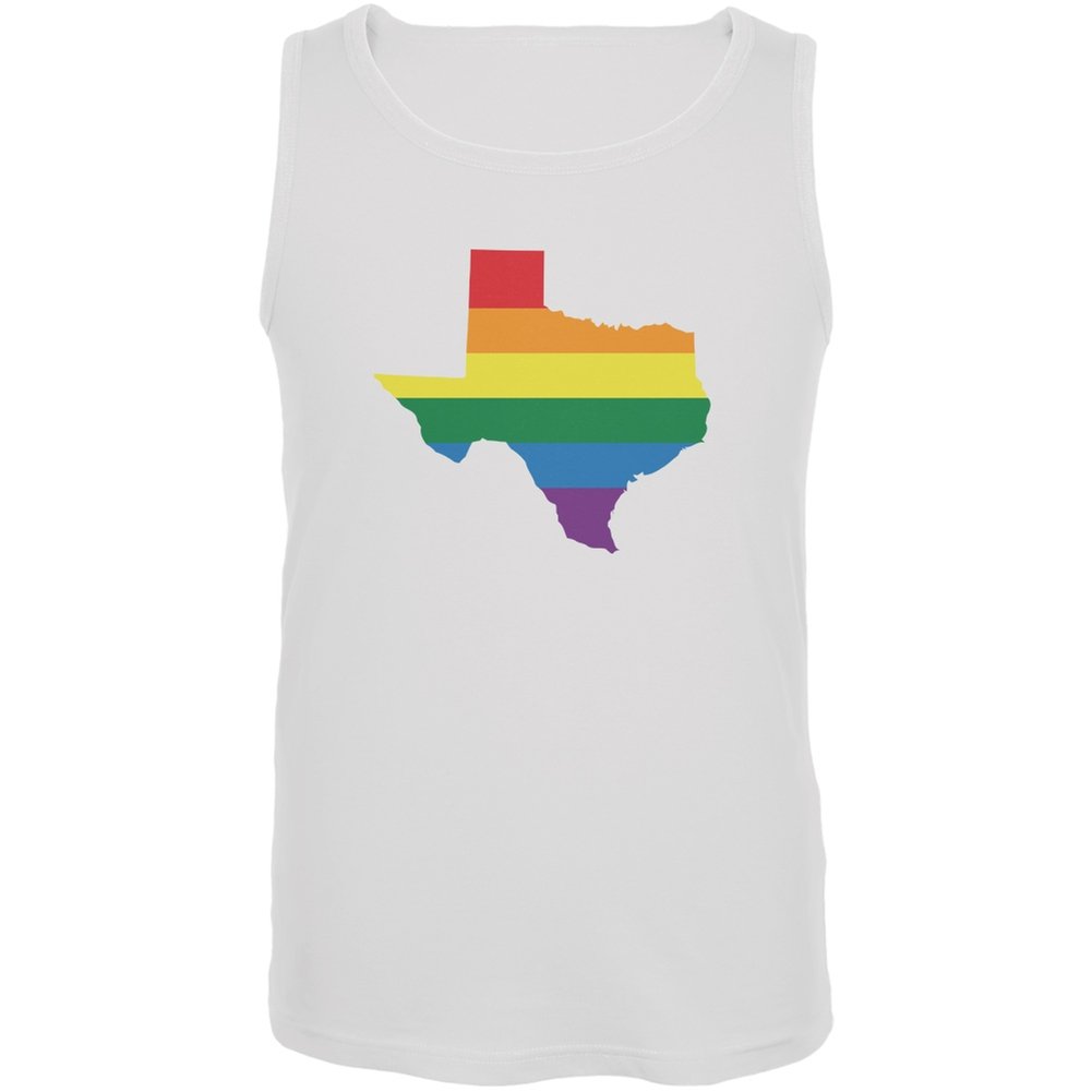 Texas LGBT Gay Pride Rainbow White Adult Tank Top - Comfortable & Stylish Unisex Sleeveless Shirt for Pride Parades, Festivals & LGBTQ+ Events