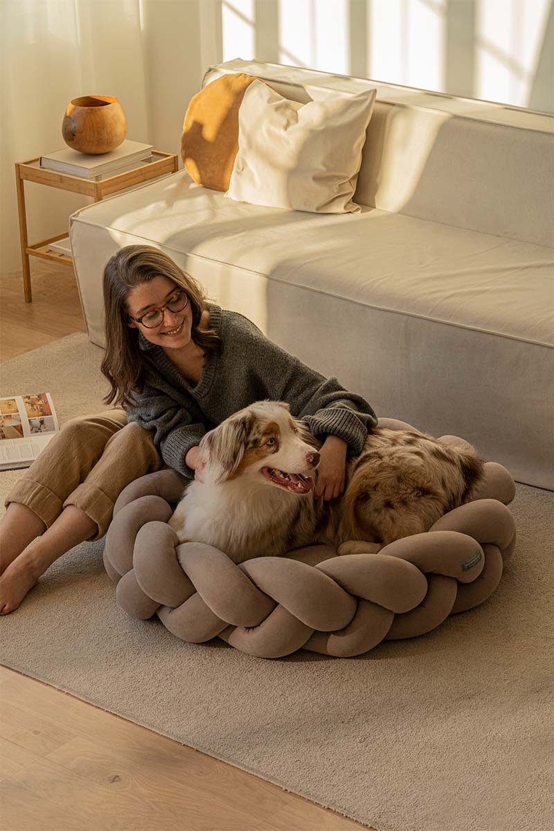 Premium Orthopedic Dog Bed for Large Dogs - Pony Kolosony Beige - Comfortable & Washable Pet Bed for Puppies, Senior Dogs - Perfect for Living Room, Bedroom, or Crate Use