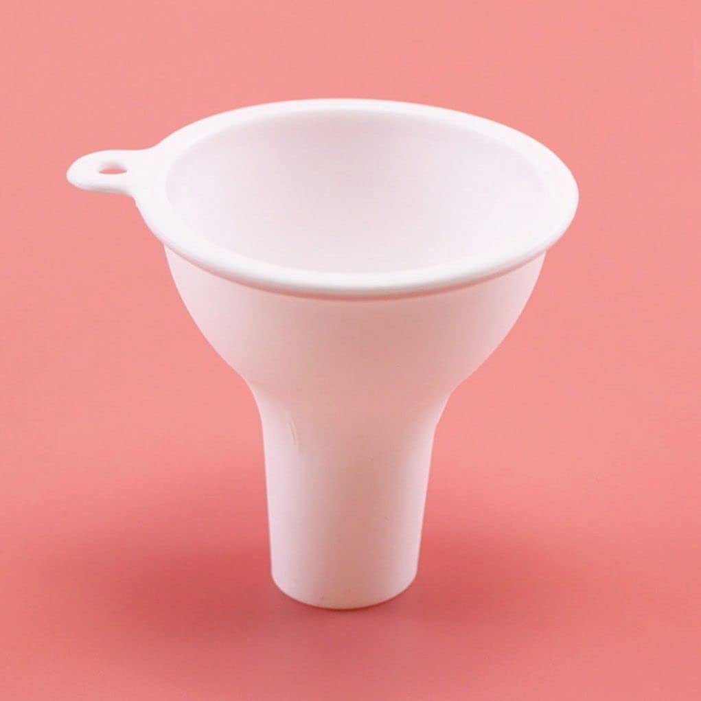 Premium Food Grade Silicone Wide Mouth Funnel - Flexible Kitchen Funnel for Canning, Condiments & Liquids - Durable Squeeze Bottle & Jar Filler for Home, Restaurant & Commercial Use - Perfect for Sauces, Oils, Honey & DIY Projects (White)