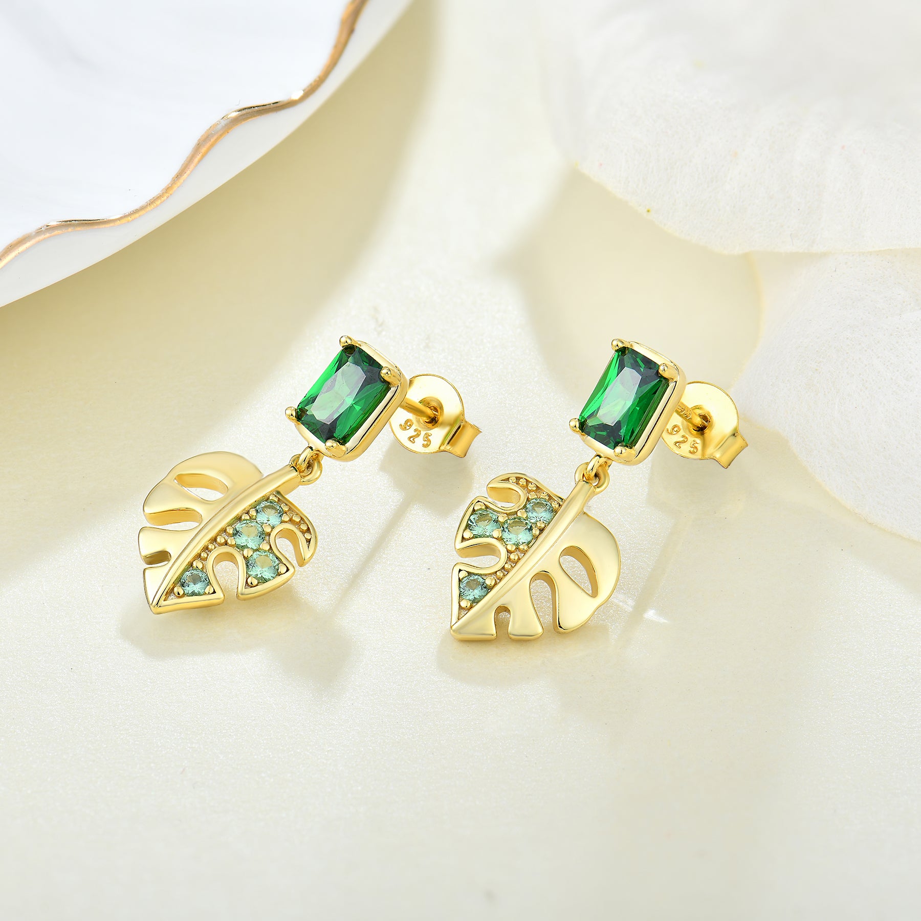 Trendy Leaf Drop Earrings for Women - Dainty Gold Plated Bohemian Jewelry - Perfect for Parties, Weddings & Everyday Wear
