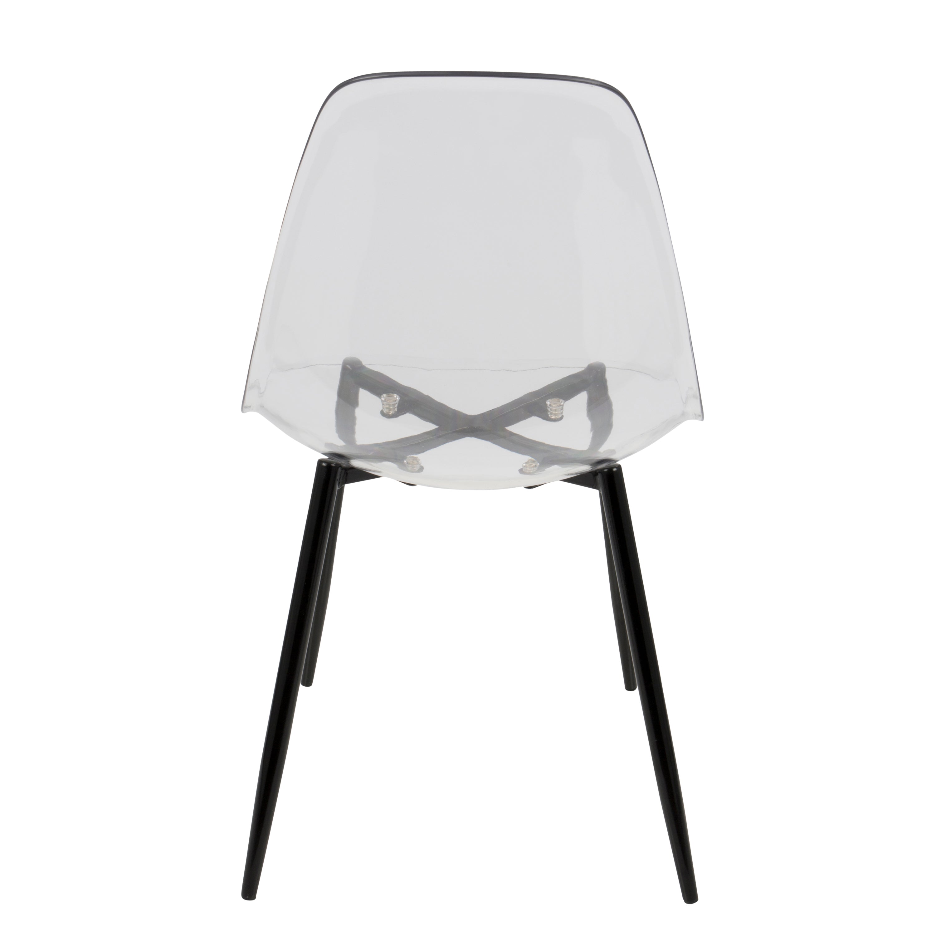 Mid Century Modern Dining Chairs Set of 2 - Black & Clear Acrylic Design by LumiSource - Perfect for Contemporary Dining Rooms, Kitchen Islands & Home Offices