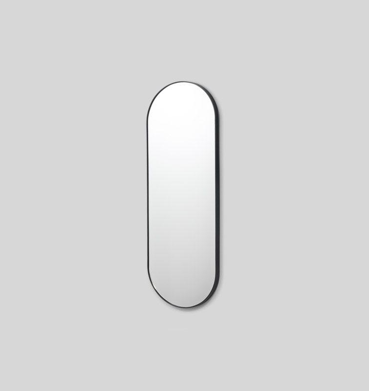 MIDDLE OF NOWHERE Bjorn Oval Mirror - Black Wall Decor (50x145cm) | Modern Home Decoration for Living Room, Bedroom & Entryway