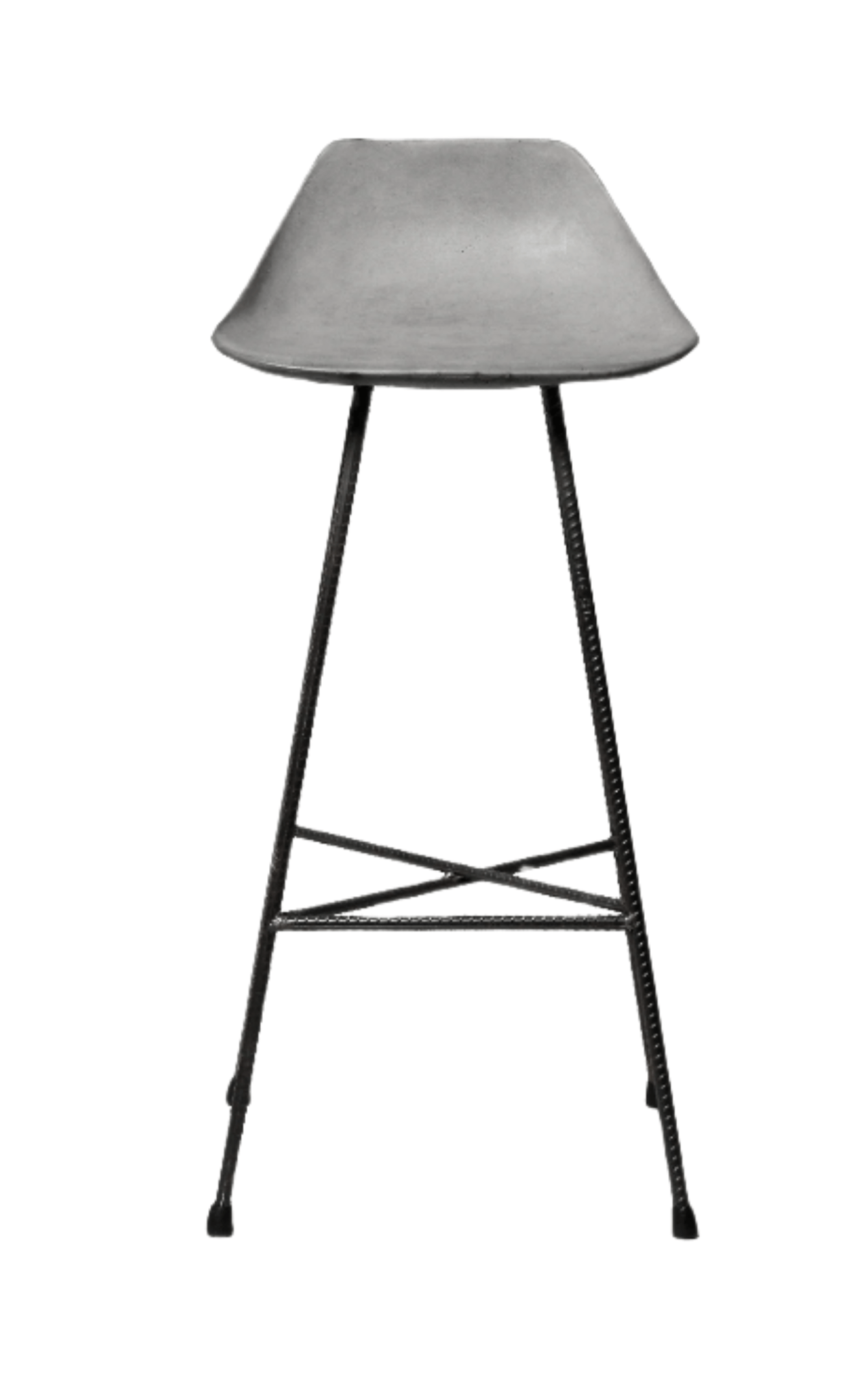 Hauteville 770 Barstool by Lyon Beton - Modern Concrete Bar Stool for Kitchen Island, Home Bar & Dining Room - Industrial Style Counter Height Stool with Metal Base