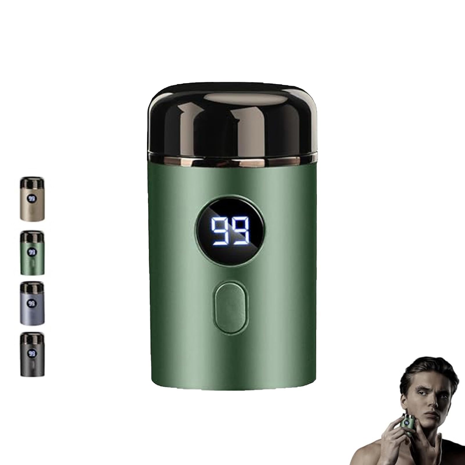 Vishopee Mini Electric Shaver with Digital Display - Rechargeable & Waterproof USB Shaver for Men, Portable Pocket Shaver for Travel & Home Use (Gray) - Perfect for Quick Grooming, Business Trips, and Daily Shaving