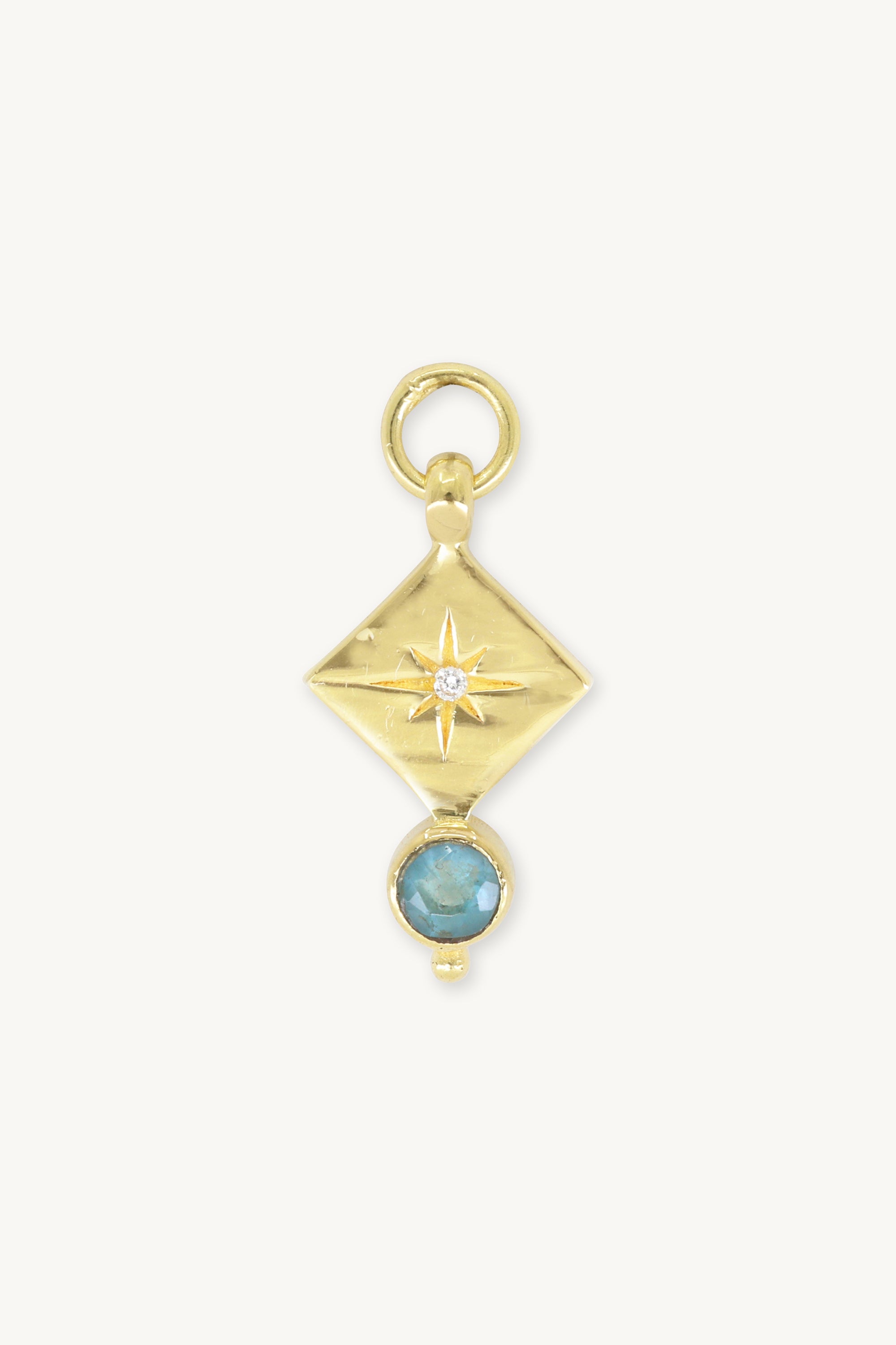 Ara Apatite Gold Charm Pendant Necklace - Elegant Blue Gemstone Jewelry for Women, Perfect for Gifts, Parties & Special Occasions