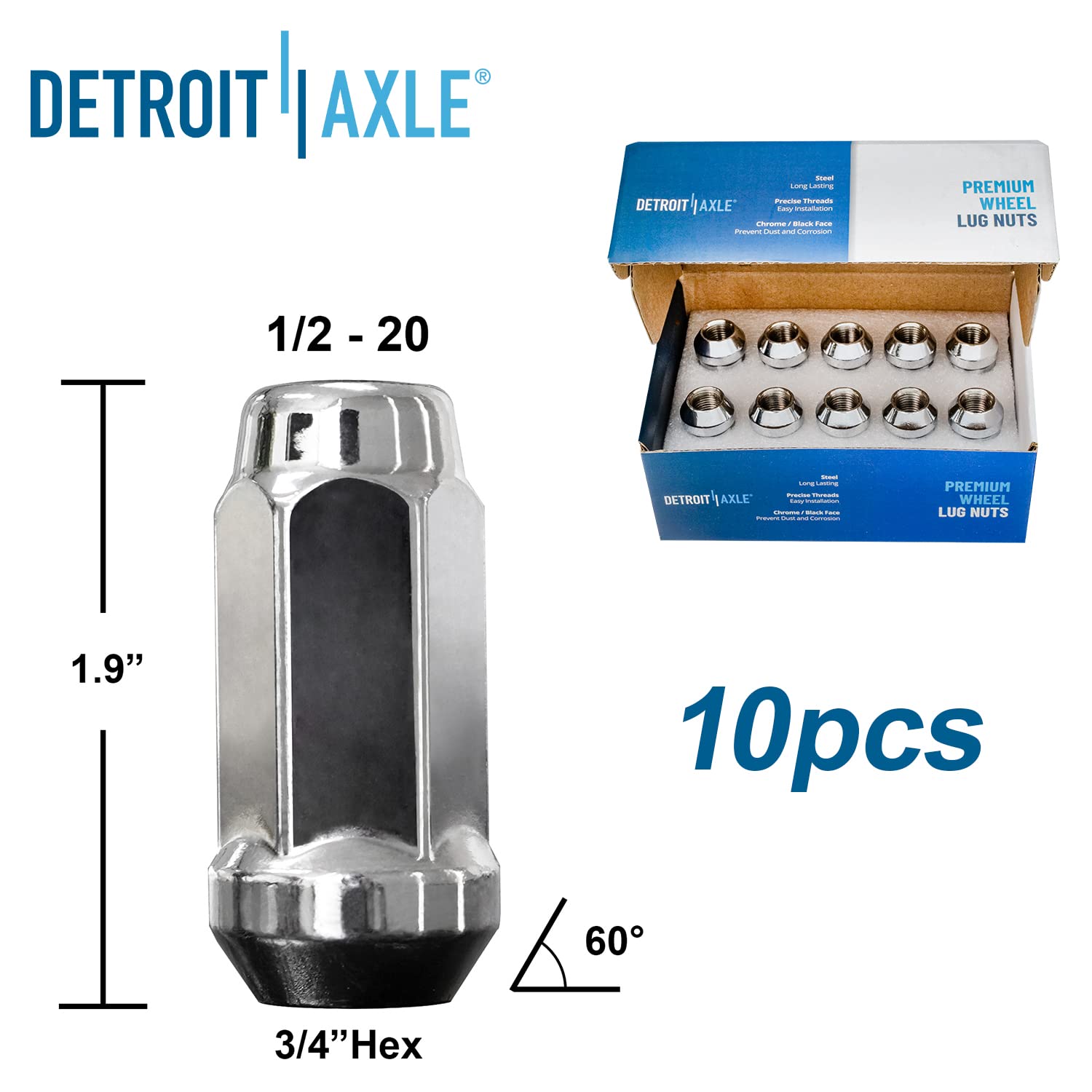 Detroit Axle Front Wheel Bearing Hub Kit - Compatible with 2002-2005 Ford Explorer, Mercury Mountaineer & 2003-2005 Lincoln Aviator | Includes 2 Wheel Bearings, Hubs & 10 Lug Nuts | Perfect for 2004 Model Year Replacement & Off-Road Adventures