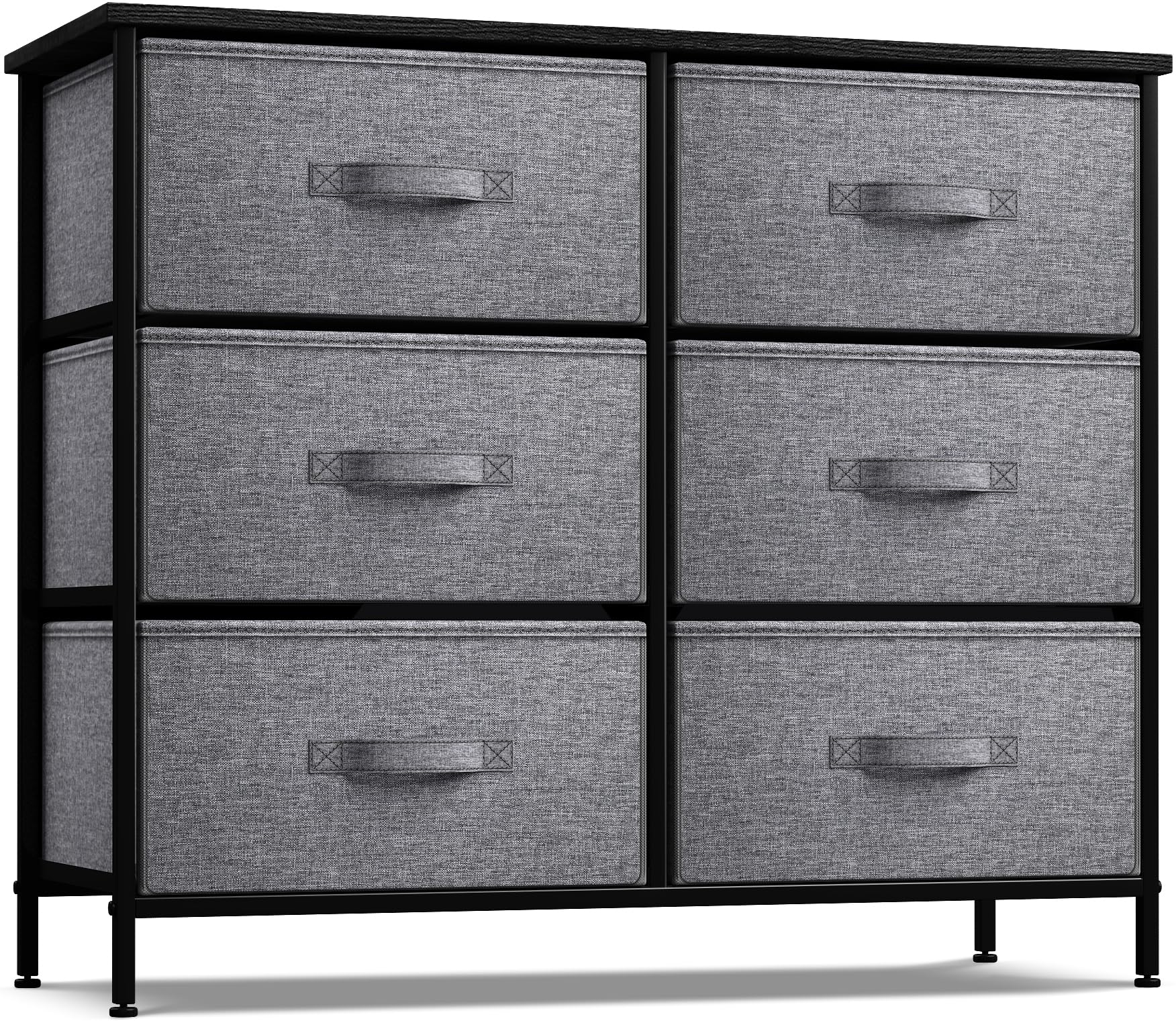 Sorbus 6-Drawer Dresser Organizer with Steel Frame & Wood Top - Easy Pull Fabric Bins for Clothes Storage - Bedroom, Hallway, Living Room, Nursery & Closet Furniture - Perfect for Home Organization & Space Saving