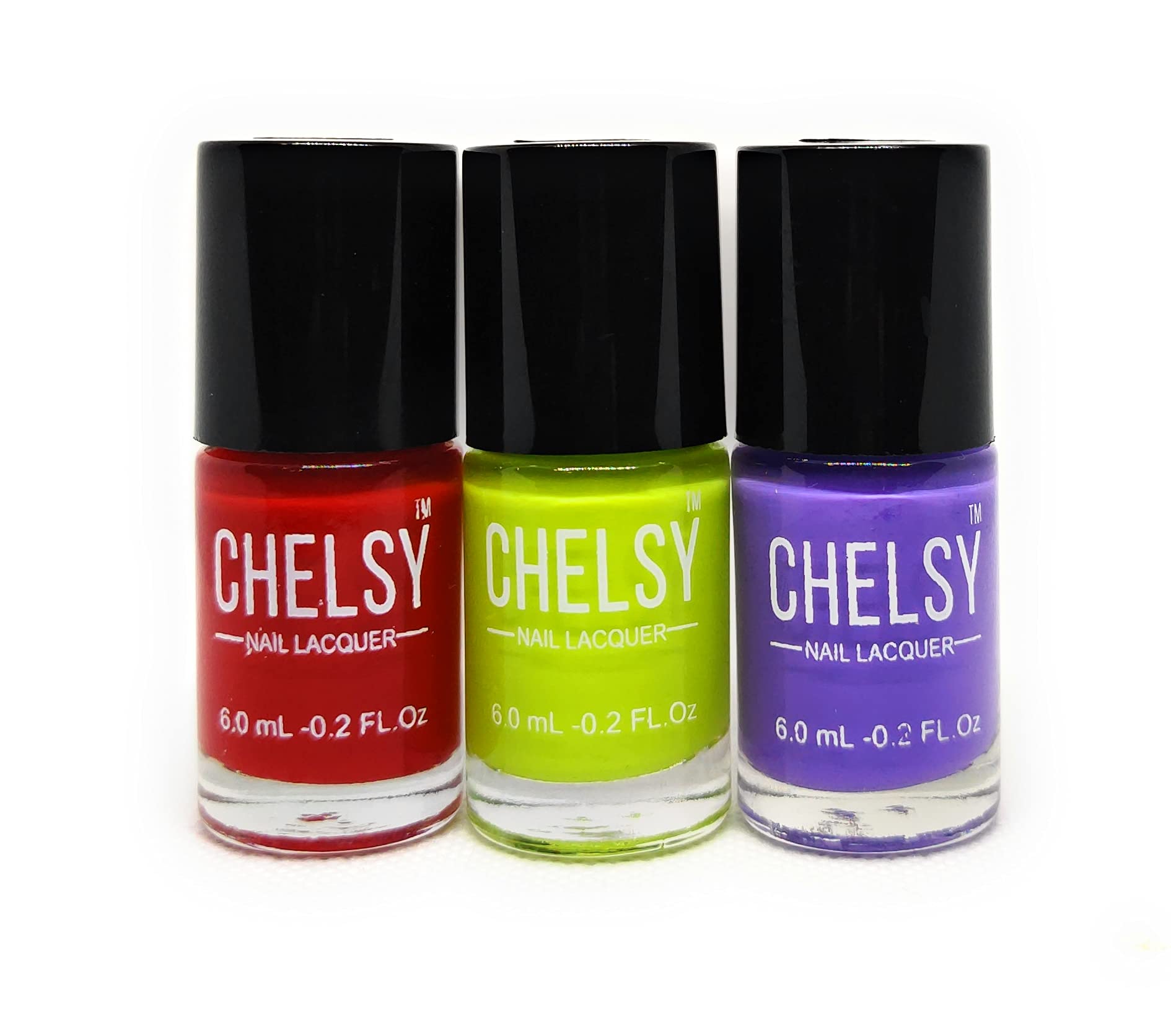 Chelsy Glossy Nail Polish Set - Neon Collection (6 Colors, 6ml Each) with Aloe Vera Nail Remover Wipes (30 Pads) | Long-Lasting, Vibrant Colors for Manicures, Pedicures & Nail Art | Perfect for Parties, Salons & DIY Nail Care
