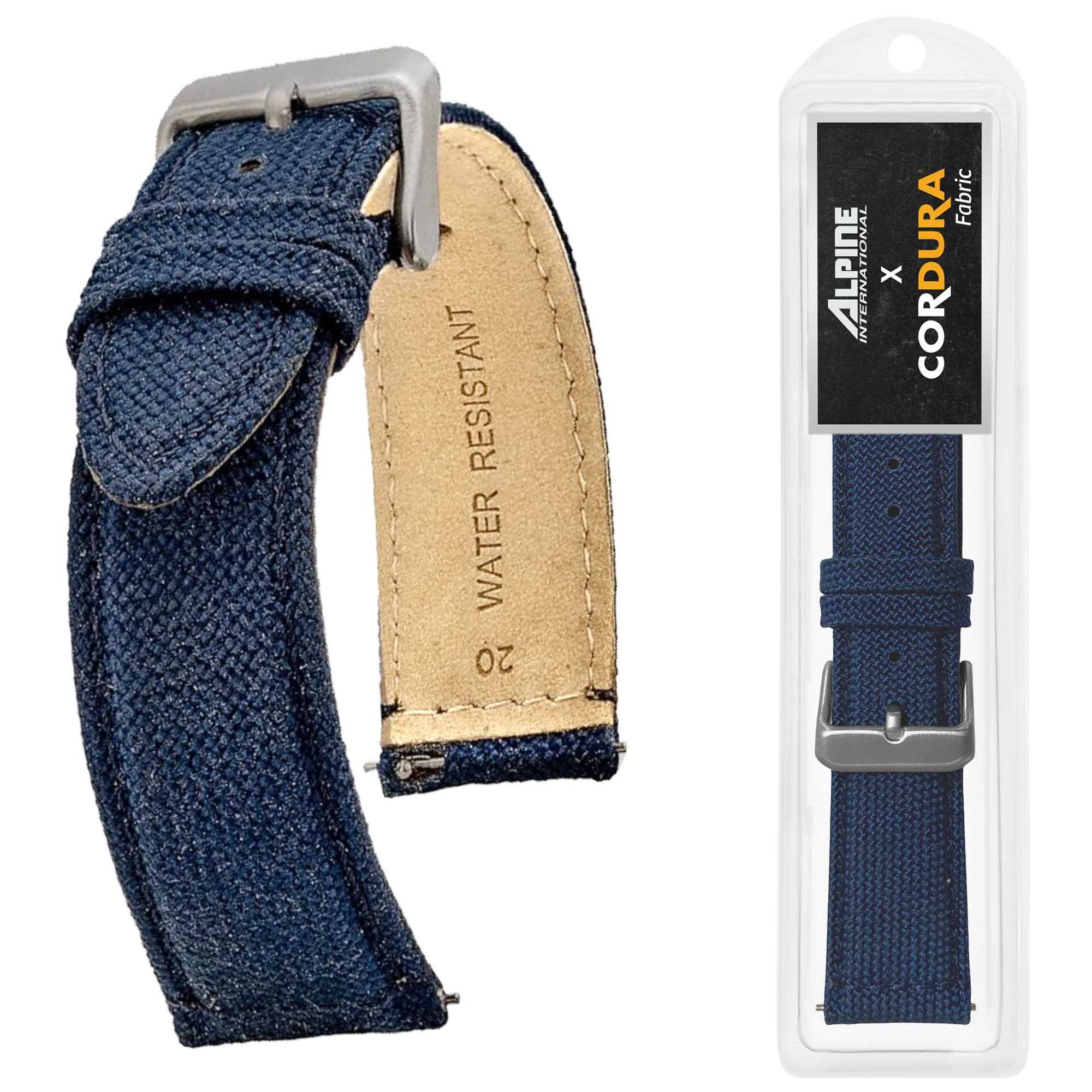 Durable Alpine Cordura Fabric Watch Band with Quick Release - Water Resistant Leather Lining Strap for Men & Women - Compatible with Regular & Smart Watches - Perfect for Outdoor Activities, Workouts, and Daily Wear