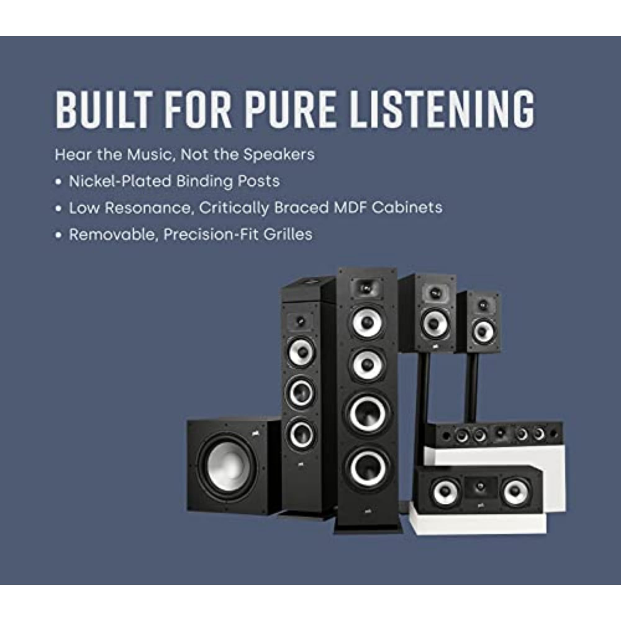 Polk Monitor XT20 Bookshelf Speakers (Pair) - Hi-Res Audio Certified, Dolby Atmos & DTS:X Compatible, 1
