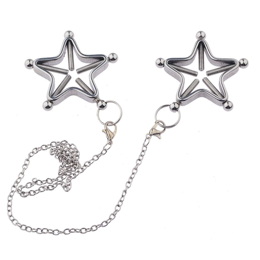 EXCEART Nipple Clips with Vibration & Shock - BDSM Bondage Nipple & Labia Stimulator for Couples - Sensual Breast Restraint Sex Toy for Enhanced Pleasure (Perfect for Spicing Up Bedroom Play & BDSM Scenes)