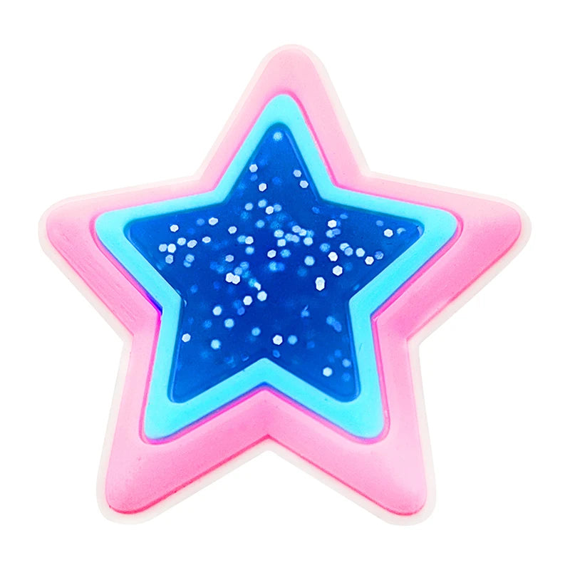 Pink Rainbow Flower Shoe Charms for Crocs - Cute Shoe Accessories & Decorations for Women & Girls - Perfect Gift for Sandals & Jibbitz - Great for Casual Wear, Beach Outfits & Summer Fashion