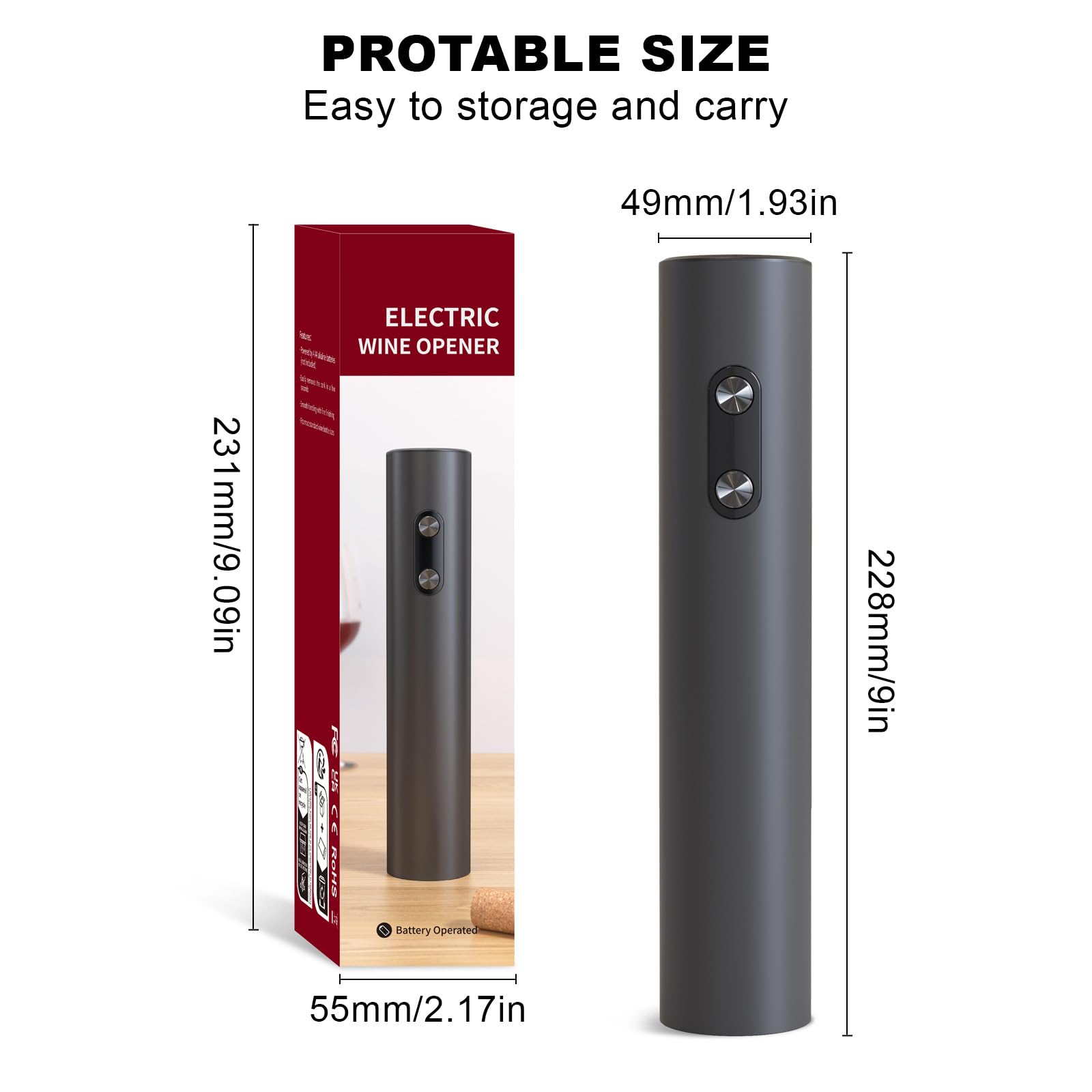 Electric Wine Opener with Foil Cutter - Automatic Corkscrew Wine Bottle Opener, Battery Powered Rechargeable Wine Remover - Perfect Gift for Wine Lovers, Home Kitchen & Party Accessories (Great for Weddings, Dinner Parties & Wine Tasting Events)