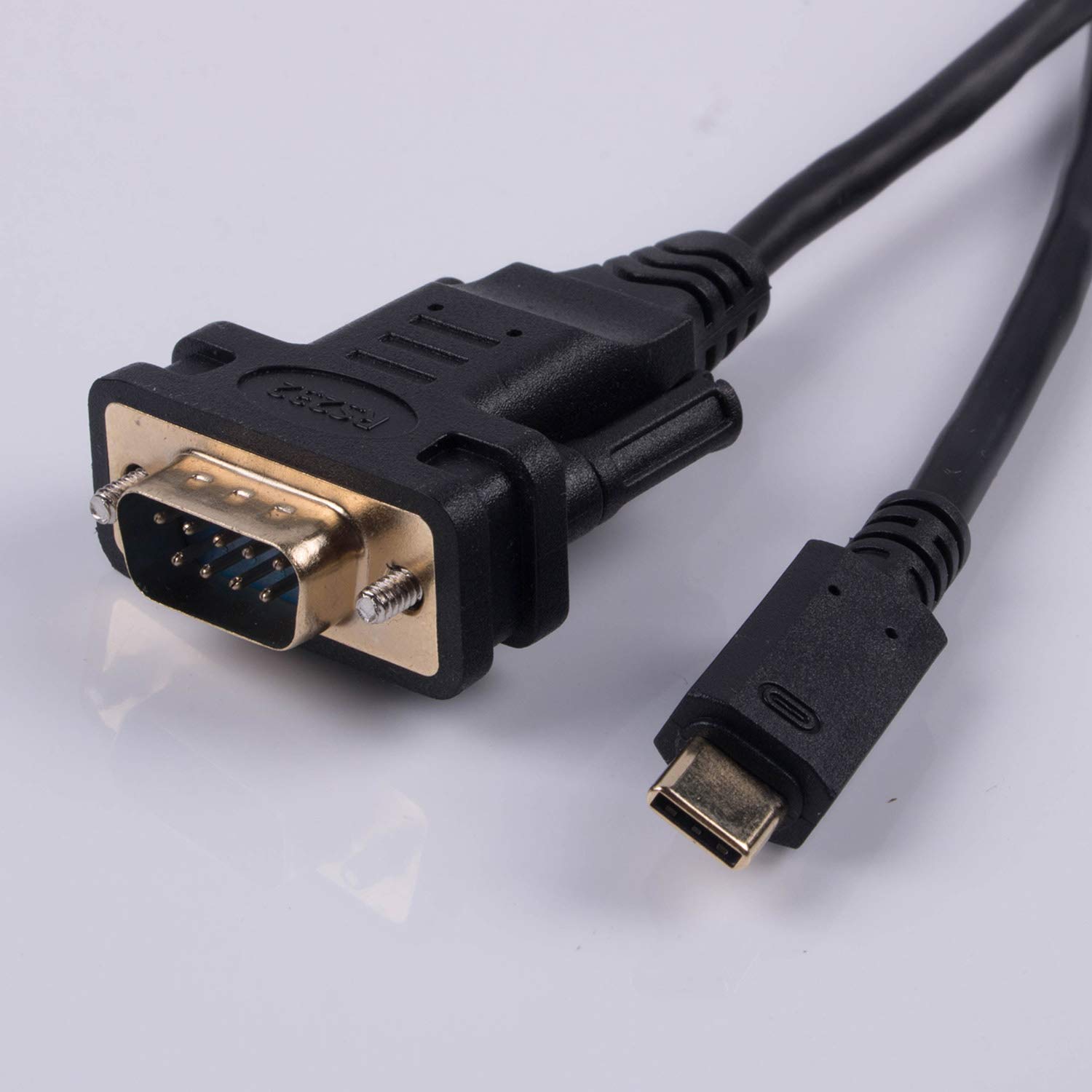 USB to DB9 RS232 Serial Adapter Cable with FT232RL Chip - 6ft High-Speed Data Transfer for Win10/8/7/XP/Android/Mac/Linux/Vista - Perfect for Industrial Equipment, POS Systems, and Legacy Device Connectivity (Type C to DB9)