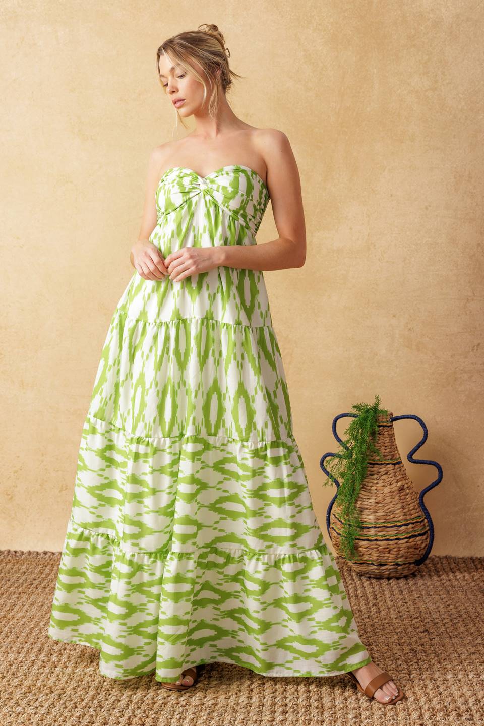 Petals of Time Woven Maxi Dress - Floral Print Bohemian Summer Dress for Women | Perfect for Beach Vacations, Date Nights & Outdoor Weddings