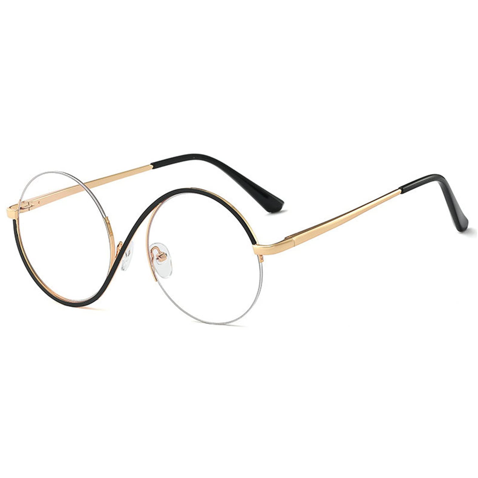 Willochra Round Blue Light Blocking Glasses for Women - Anti Eyestrain Computer Glasses with Metal Frame (Elphaba Style) | Perfect for Office Work, Gaming & Screen Time Protection