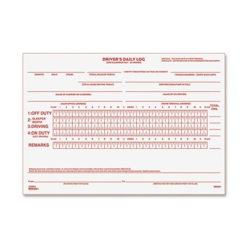 Wholesale CASE of 25 - Rediform Driver's Daily Log Book with Carbon Copies, 5-1/2